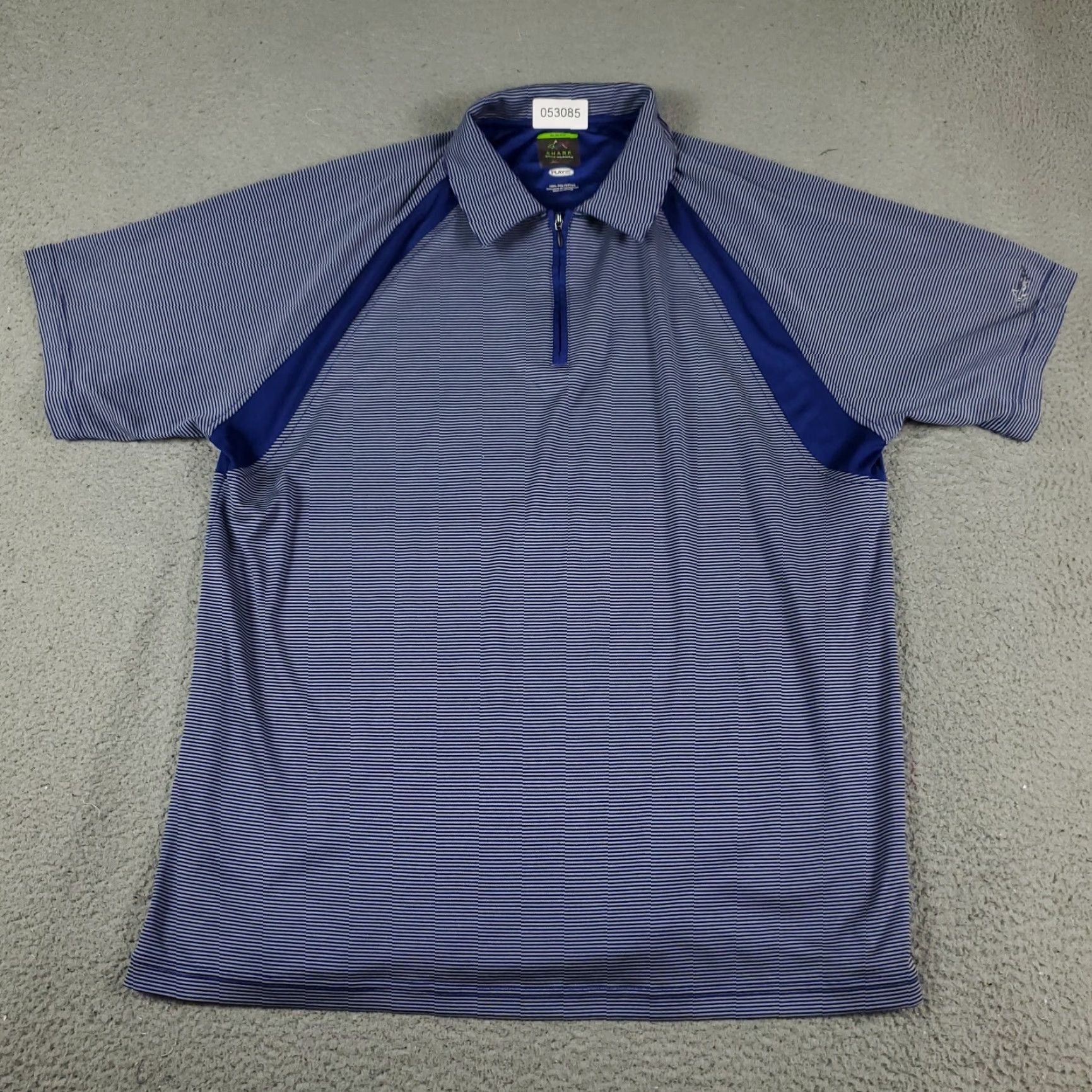 Vintage Greg Norman Polo Shirt Mens XL Blue Striped Short Sleeve 1/4 Zip Golf Casual Size US XL / EU 56 / 4 - 2 Thumbnail
