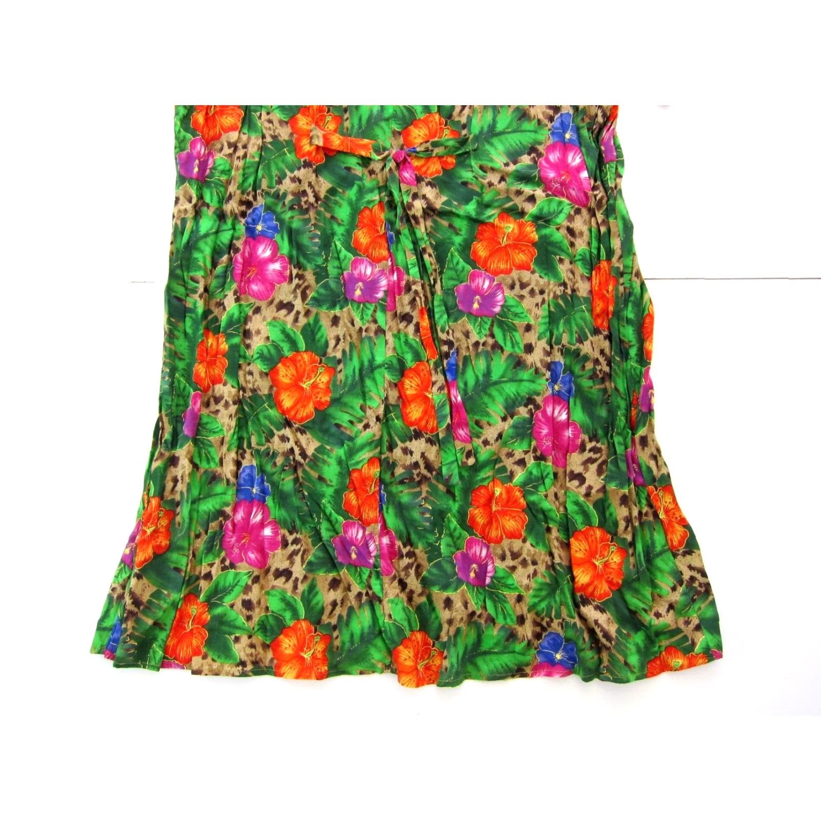Vintage VTG Notations Clothing Co. Green Floral Rayon Short Sleeve Sun Dress 1X Size 40" / US 18 - 6 Thumbnail