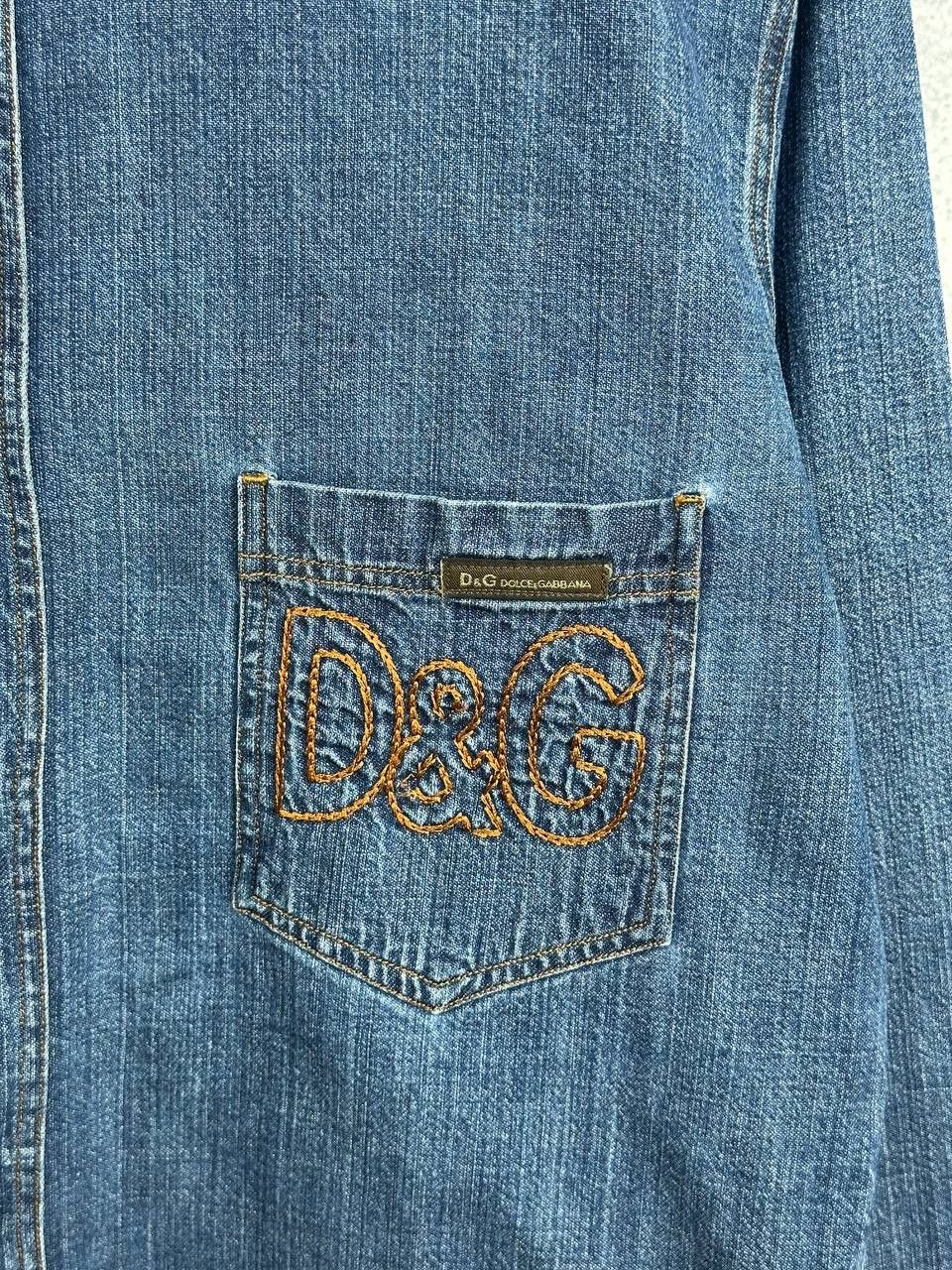 Dolce & Gabbana D&G Dolce & Gabbana Denim Shirt Vintage Logo Pocket Slim Fit Size US L / EU 52-54 / 3 - 13 Thumbnail