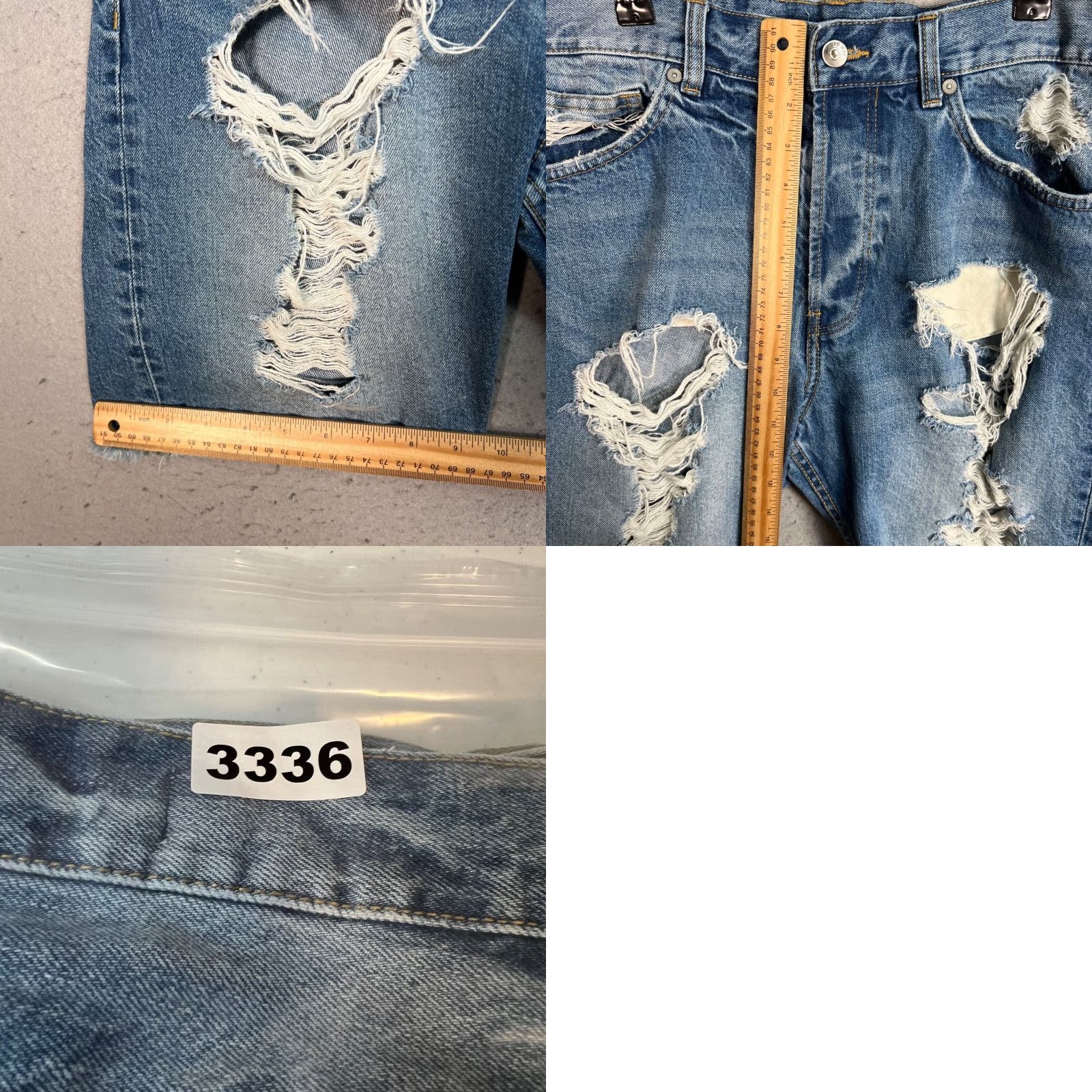 H&M H&M Coachella Mens Bermuda Shorts Regular Fit Denim Distressed Blue 32 Adult Mens Size US 32 / EU 48 - 8 Thumbnail