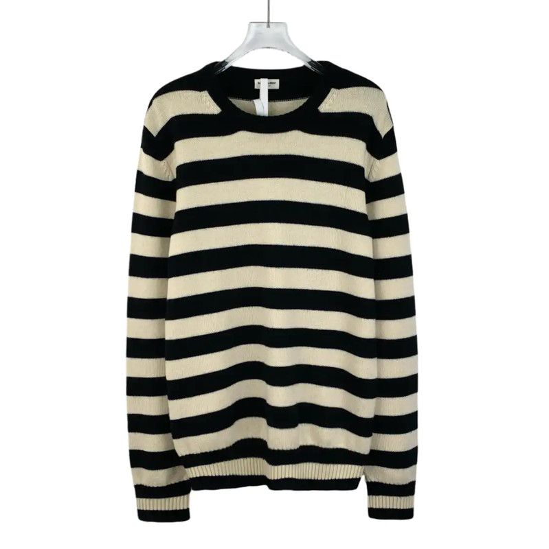 Yves Saint Laurent YSL Striped Wool Knit Sweater for Women 0089 Size L / US 10 / IT 46 - 1 Thumbnail