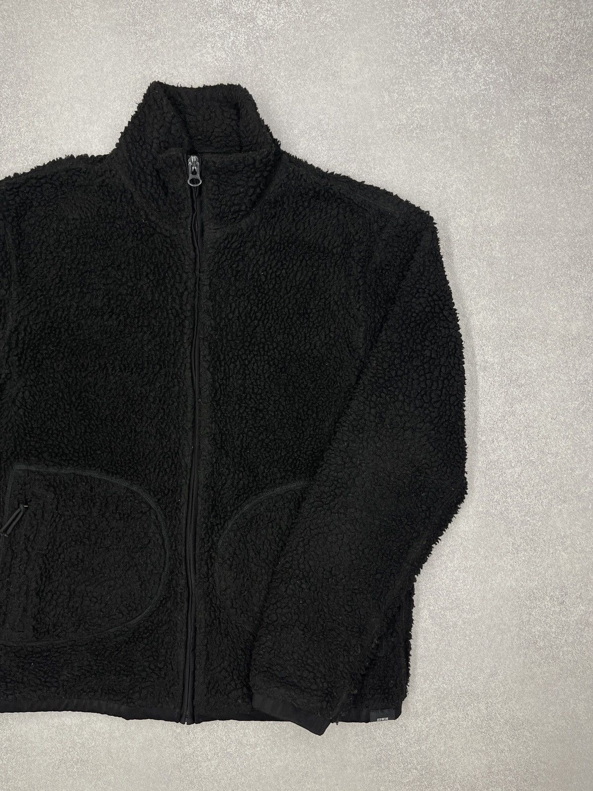 Edwin × Japanese Brand × Vintage Vintage Edwin Insulate Fleece Jacket Black Big Logo Japanese Size US M / EU 48-50 / 2 - 7 Thumbnail