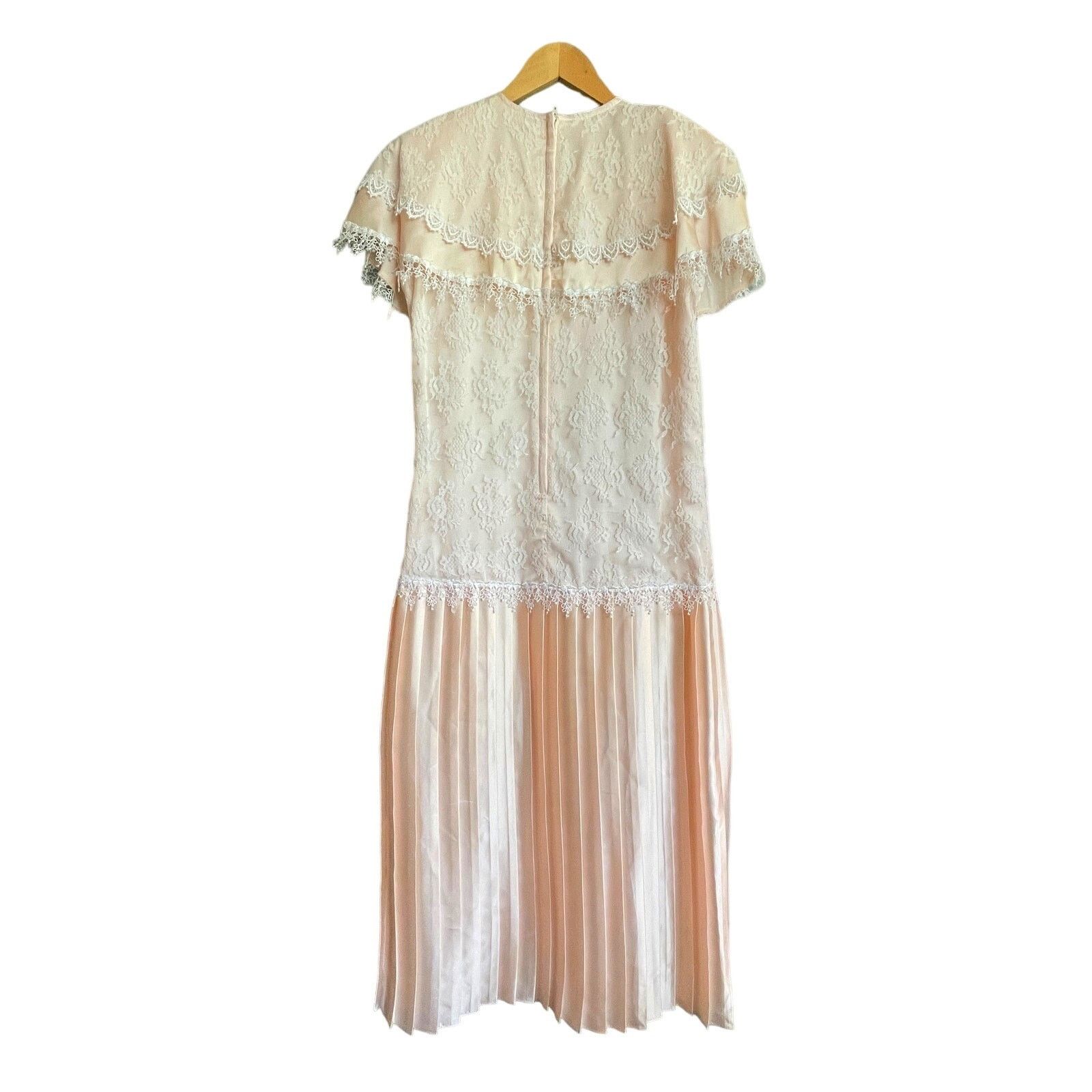 Vintage VINTAGE 80s McClintock Pink Satin Tea Length Dress Size Med Size M / US 6-8 / IT 42-44 - 3 Thumbnail