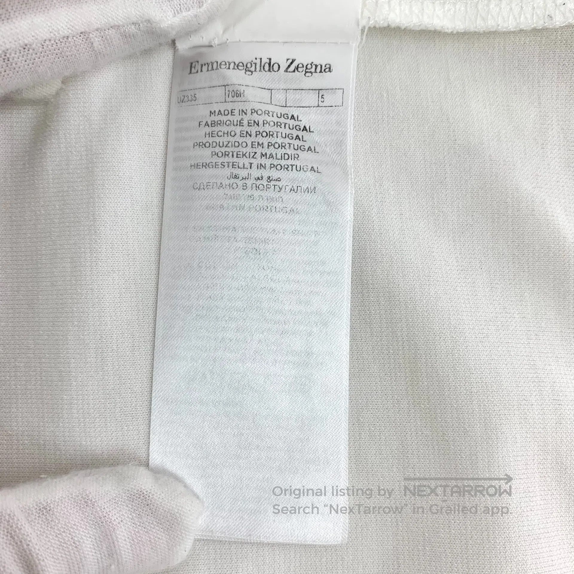 Ermenegildo Zegna Zegna White Jacquard Cotton Crewneck Short Sleeve T-Shirt| Size US XL / EU 56 / 4 - 8 Thumbnail