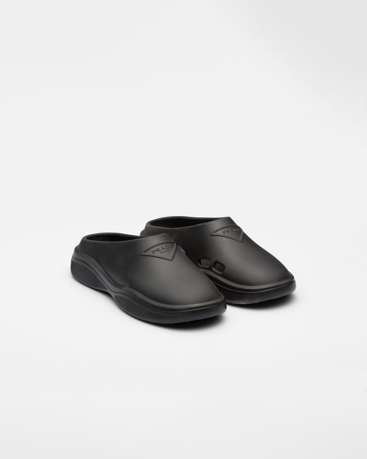 Prada o1B3y1r0226 Foam Rubber Mules in Black Size US 8 / IT 38 - 2 Thumbnail