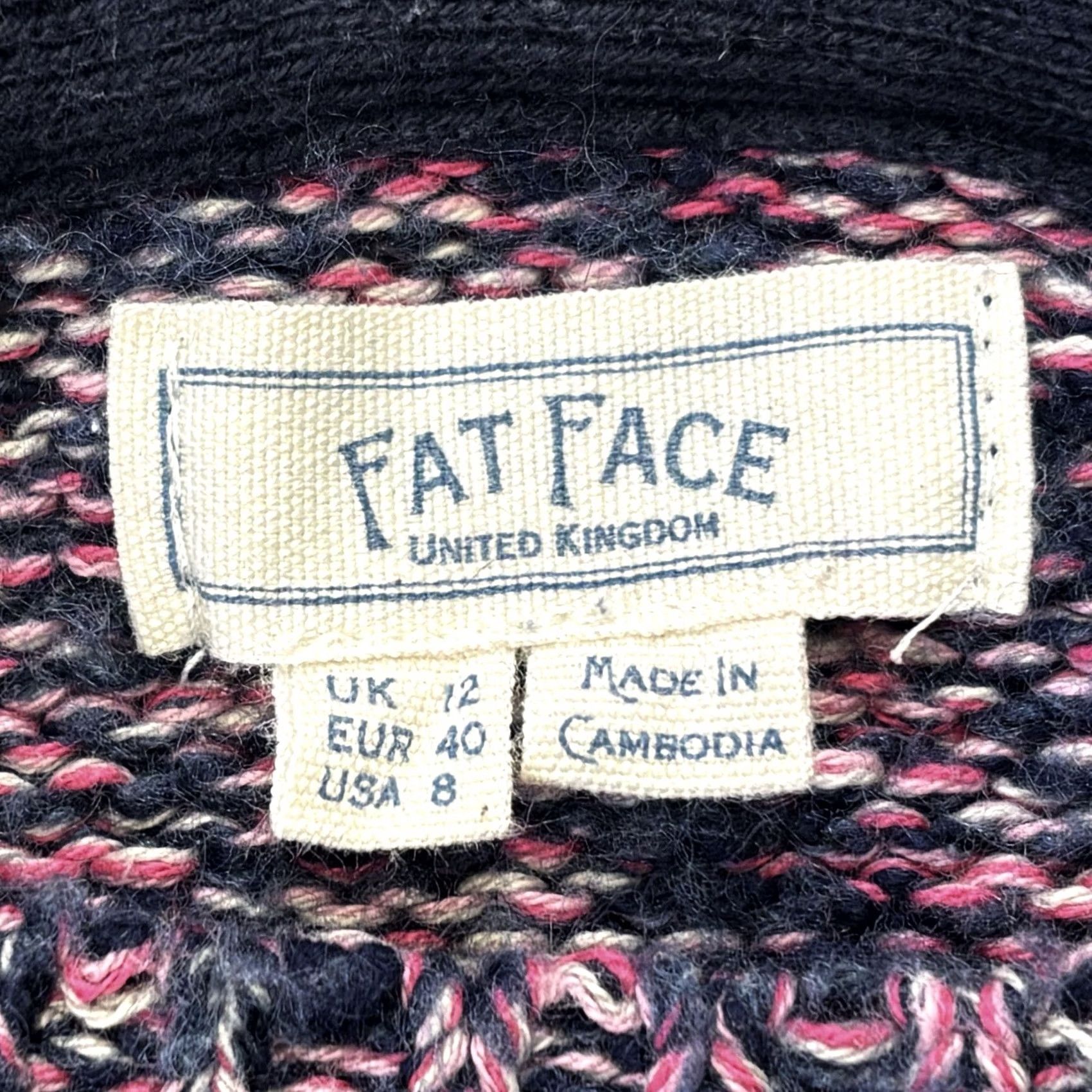 FatFace FatFace Fleur jumper UK12 navy & pink marl Women’s knit Pullover Crew Neck Vgc Size XL / US 12-14 / IT 48-50 - 5 Thumbnail