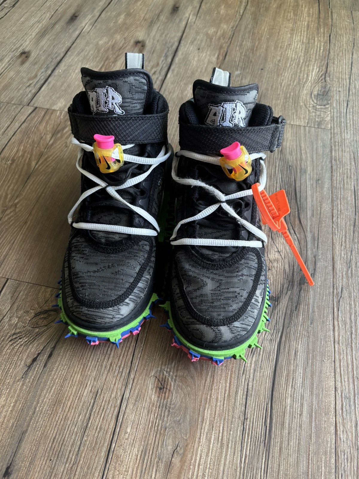 Nike × Off-White Off White Nike Air Force Mid Black Size US 6 / EU 39 - 5 Thumbnail