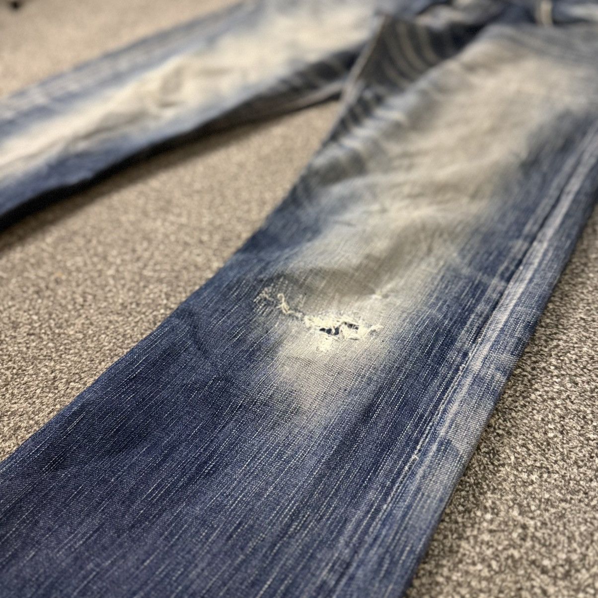 Edwin Insane‼️ Flared Vintage Distressed Edwin 511 Whisker Clawmark Size US 32 / EU 48 - 5 Thumbnail