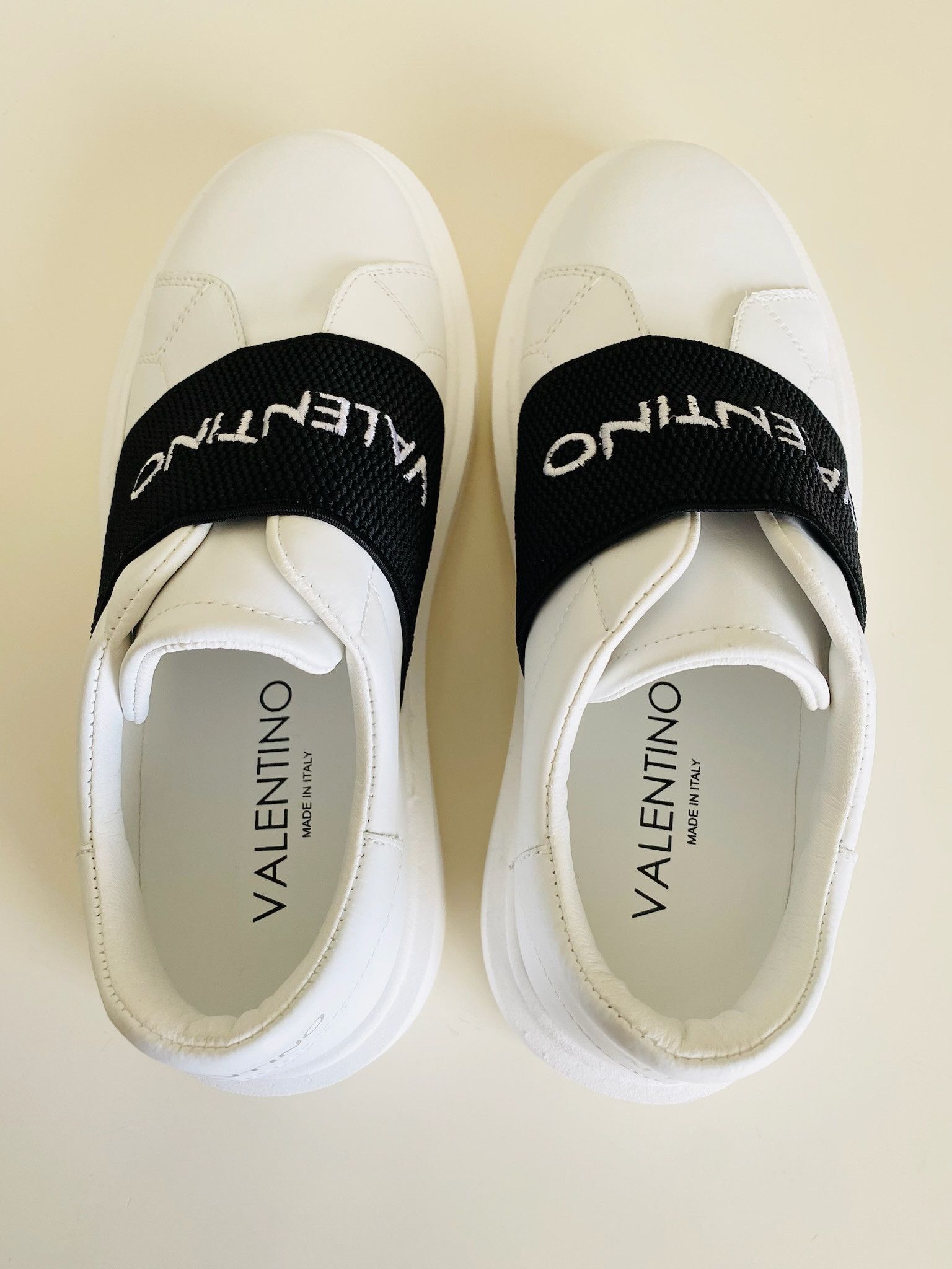 Mario Valentino Mario Valentino White Leather Logo Band Sneakers Size US 6.5 / IT 36.5 - 2 Thumbnail