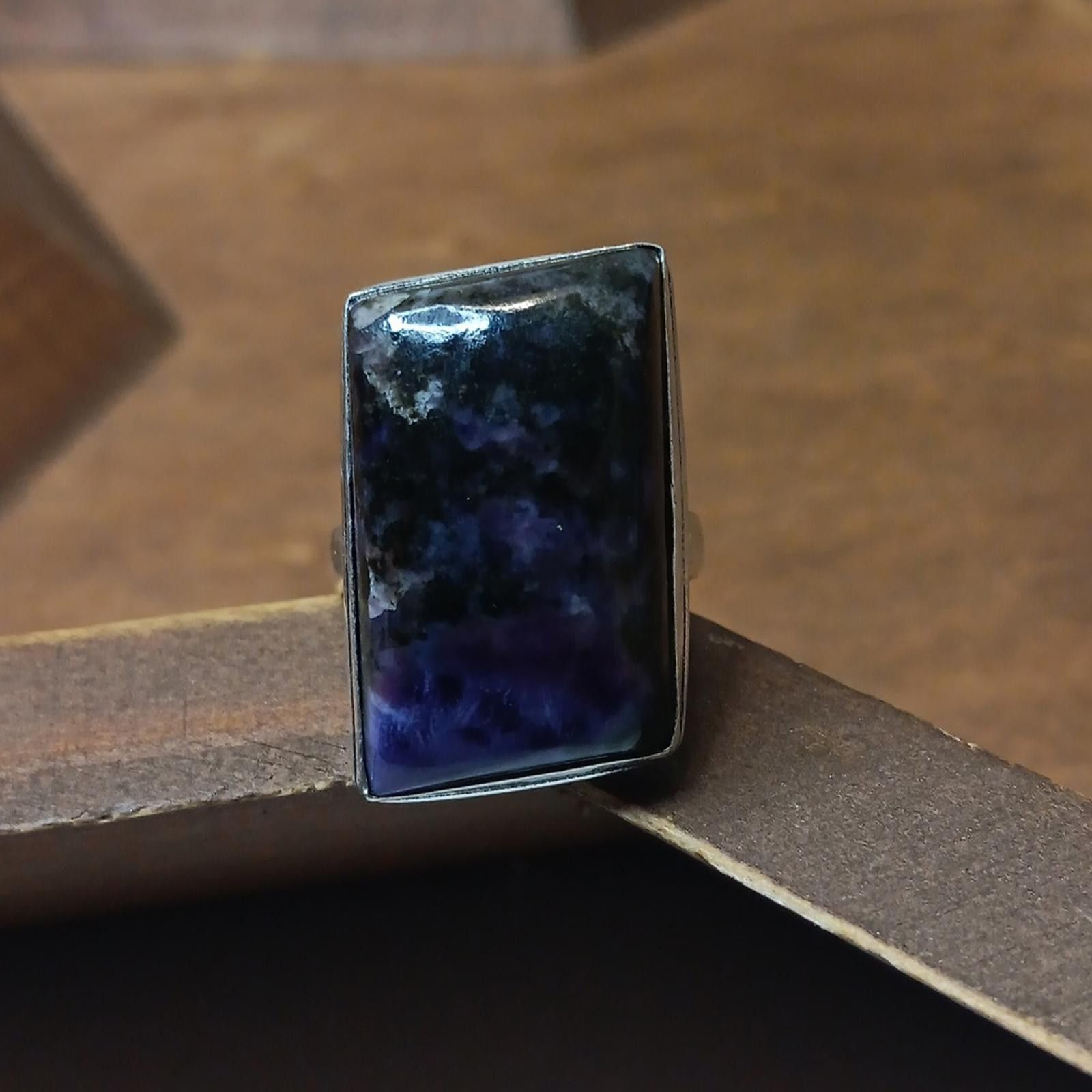 Designer Purple Charoite Stone Ring Size ONE SIZE - 1 Thumbnail