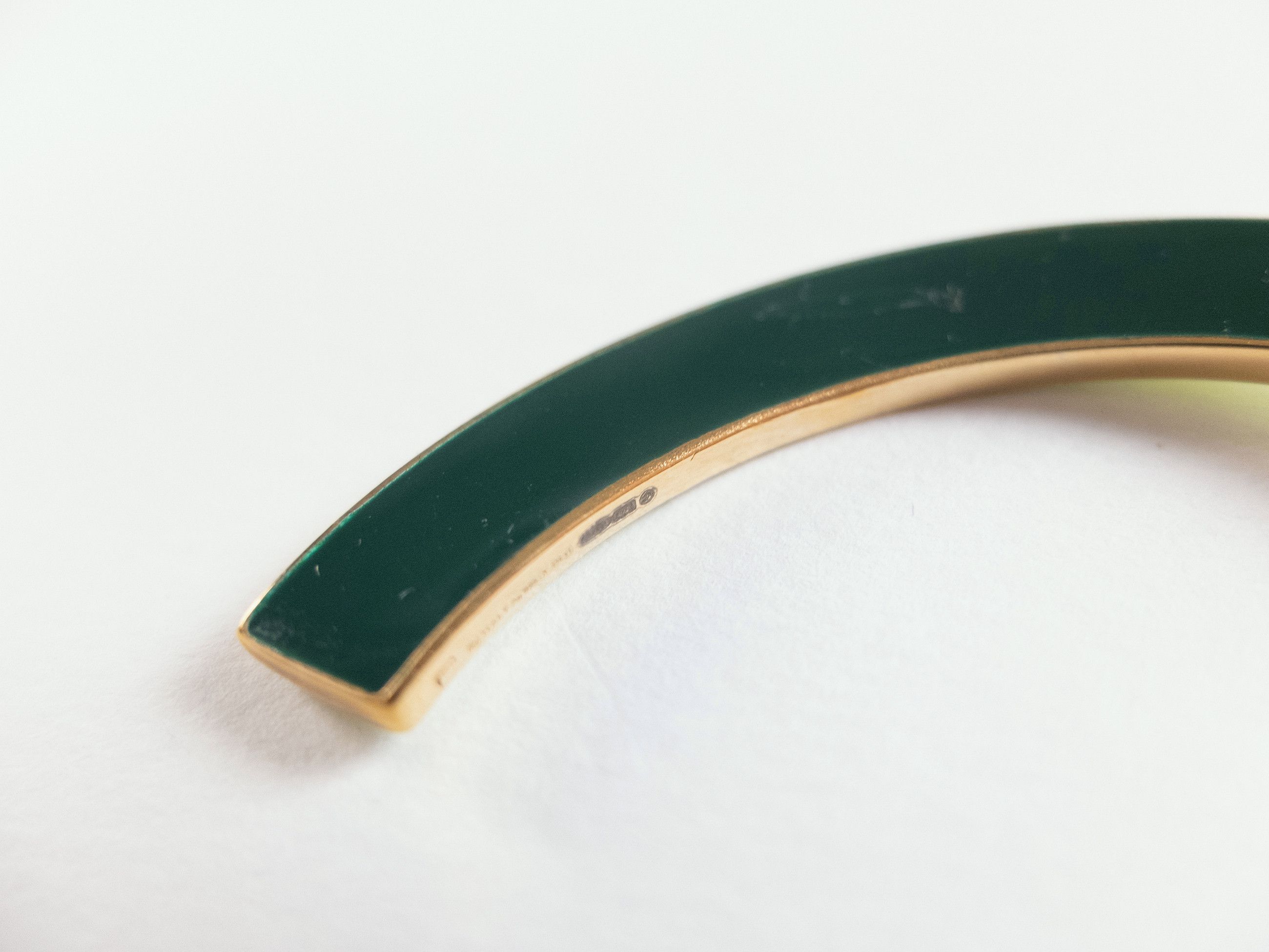 Bottega Veneta BOTTEGA VENETA Curve green & yellow silver cuff bracelet q Size ONE SIZE - 10 Thumbnail