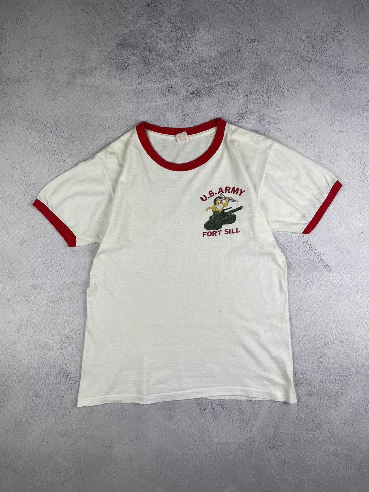 Vintage Vintage 60s U.S. Army Fort Sill Ringer T-Shirt Collegiate M Size US M / EU 48-50 / 2 - 1 Thumbnail