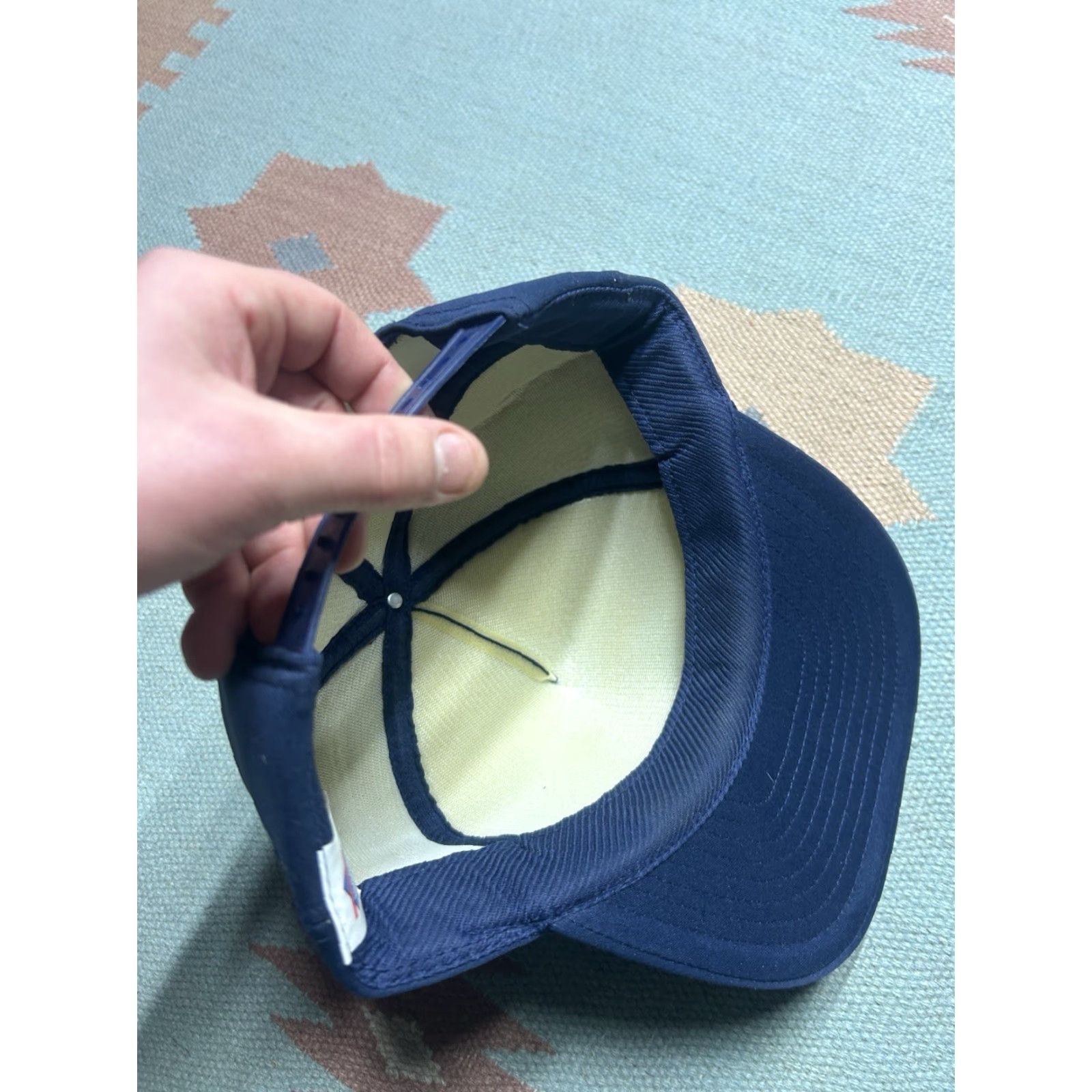 Vintage VINTAGE NISSIN Foam Snapback Hat Navy Blue Adjustable Men Michigan Fick Excavating Construction Cap Size ONE SIZE - 6 Thumbnail