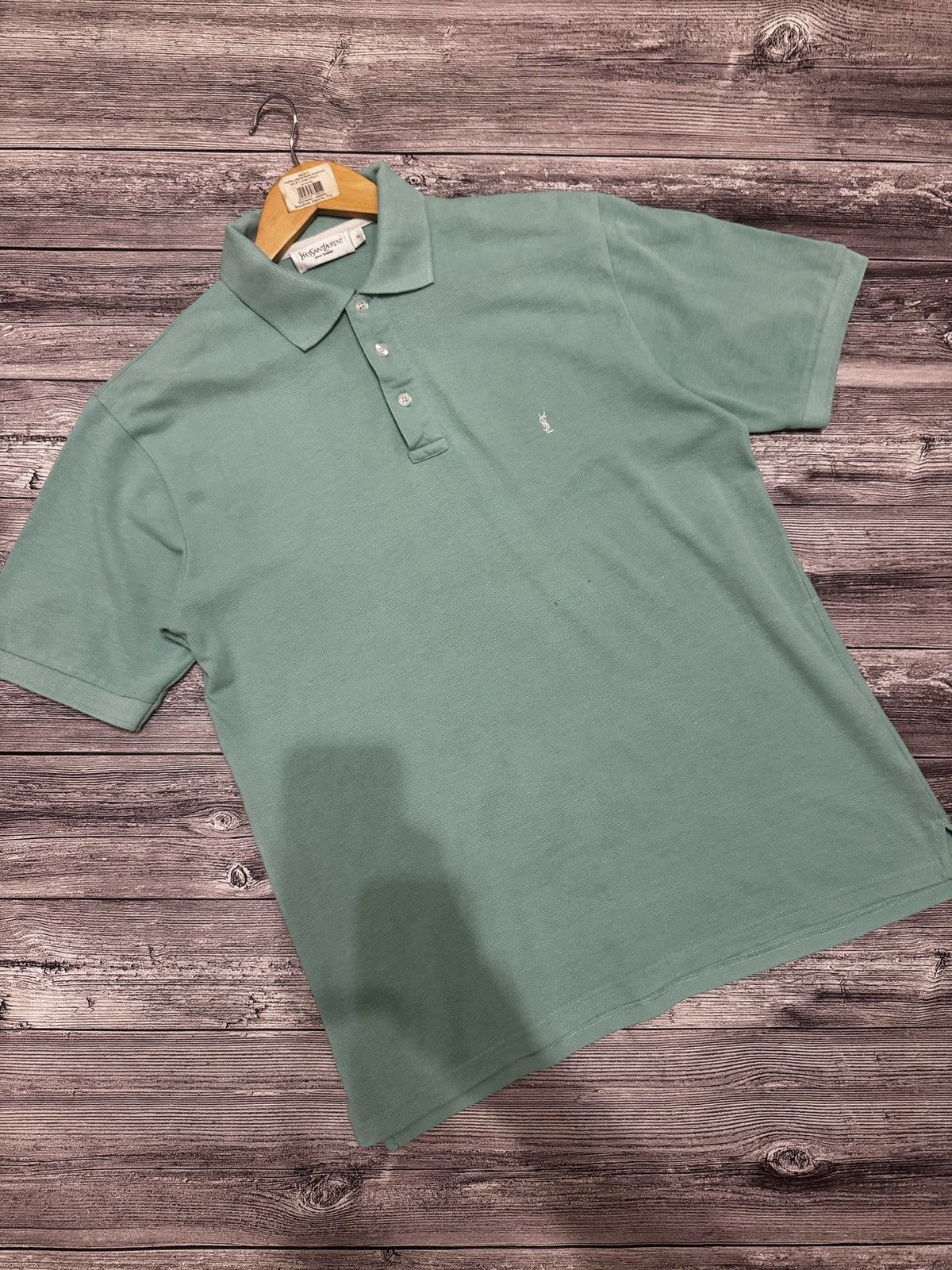 Yves Saint Laurent Yves Saint Laurent Green Polo Shirt Short Sleeve Size M Size US M / EU 48-50 / 2 - 1 Thumbnail