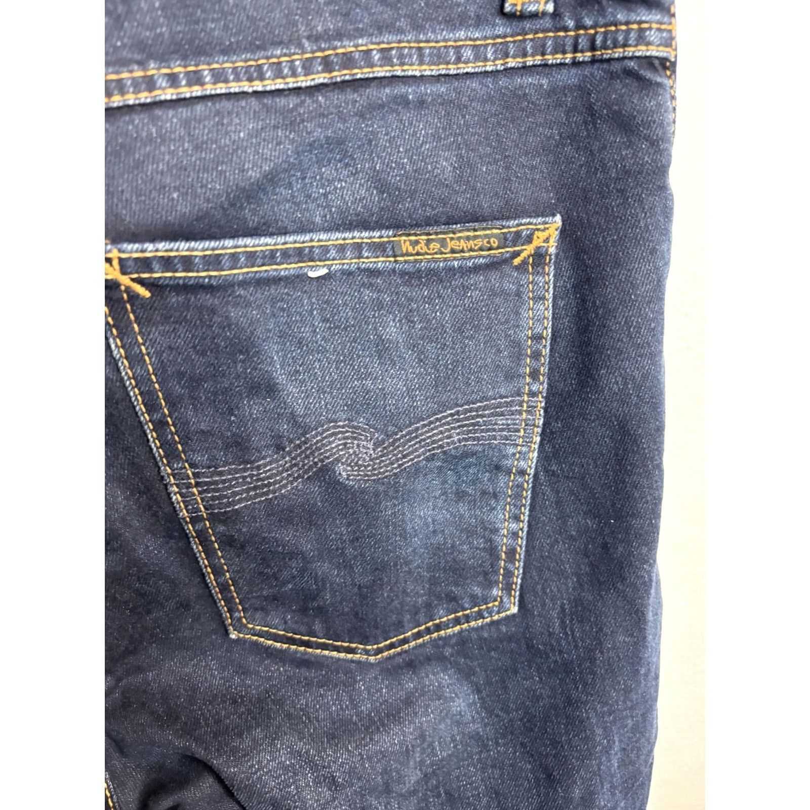 Nudie Jeans Nudie Jeans Co Jeans Mens 32x34 Blue Denim Slim Fit Tapered Dark Wash Faded Jeans Size US 32 / EU 48 - 2 Thumbnail