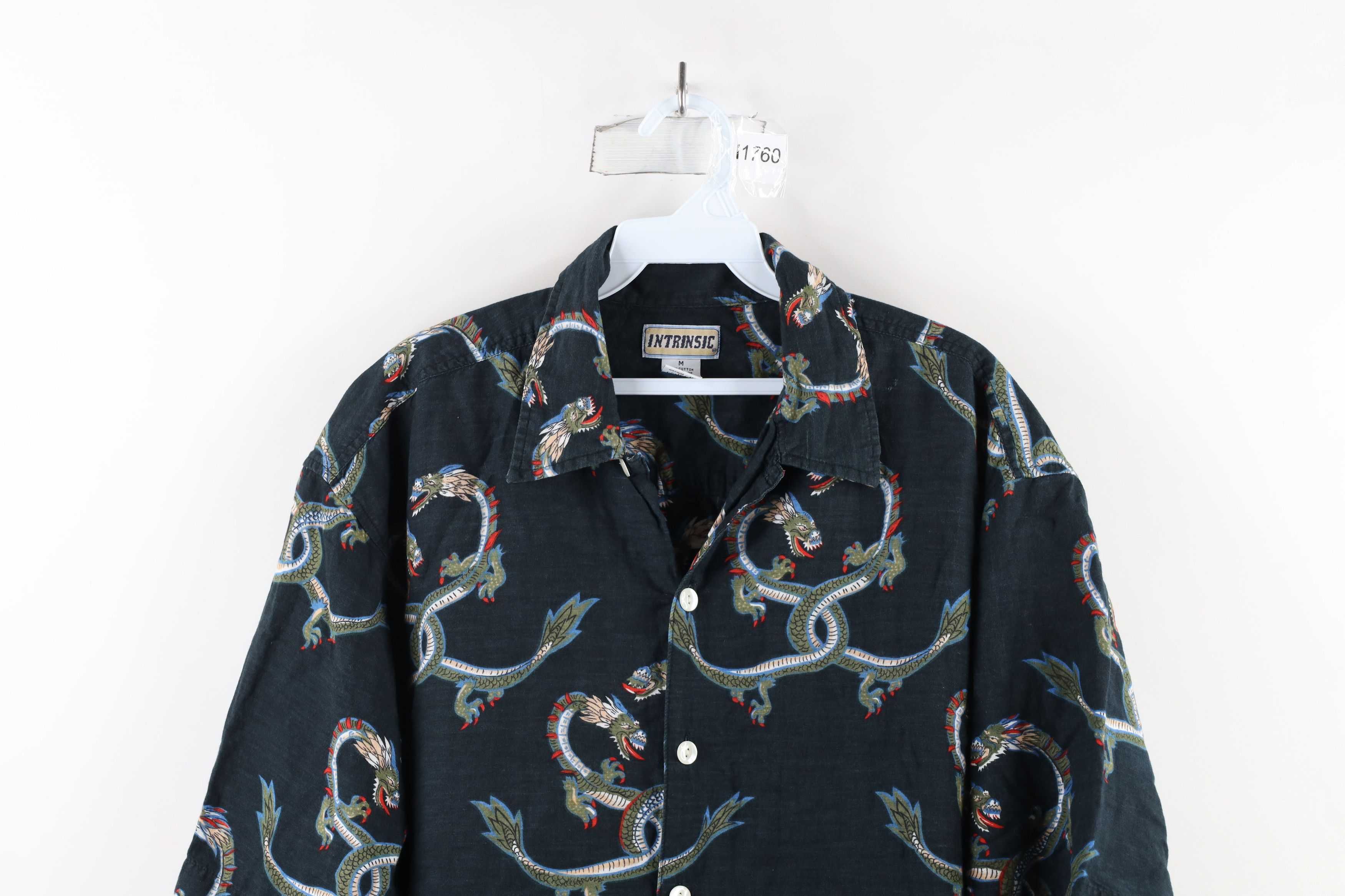 Vintage Vintage 90s Streetwear Dragon All Over Print Button Shirt Size US M / EU 48-50 / 2 - 2 Thumbnail