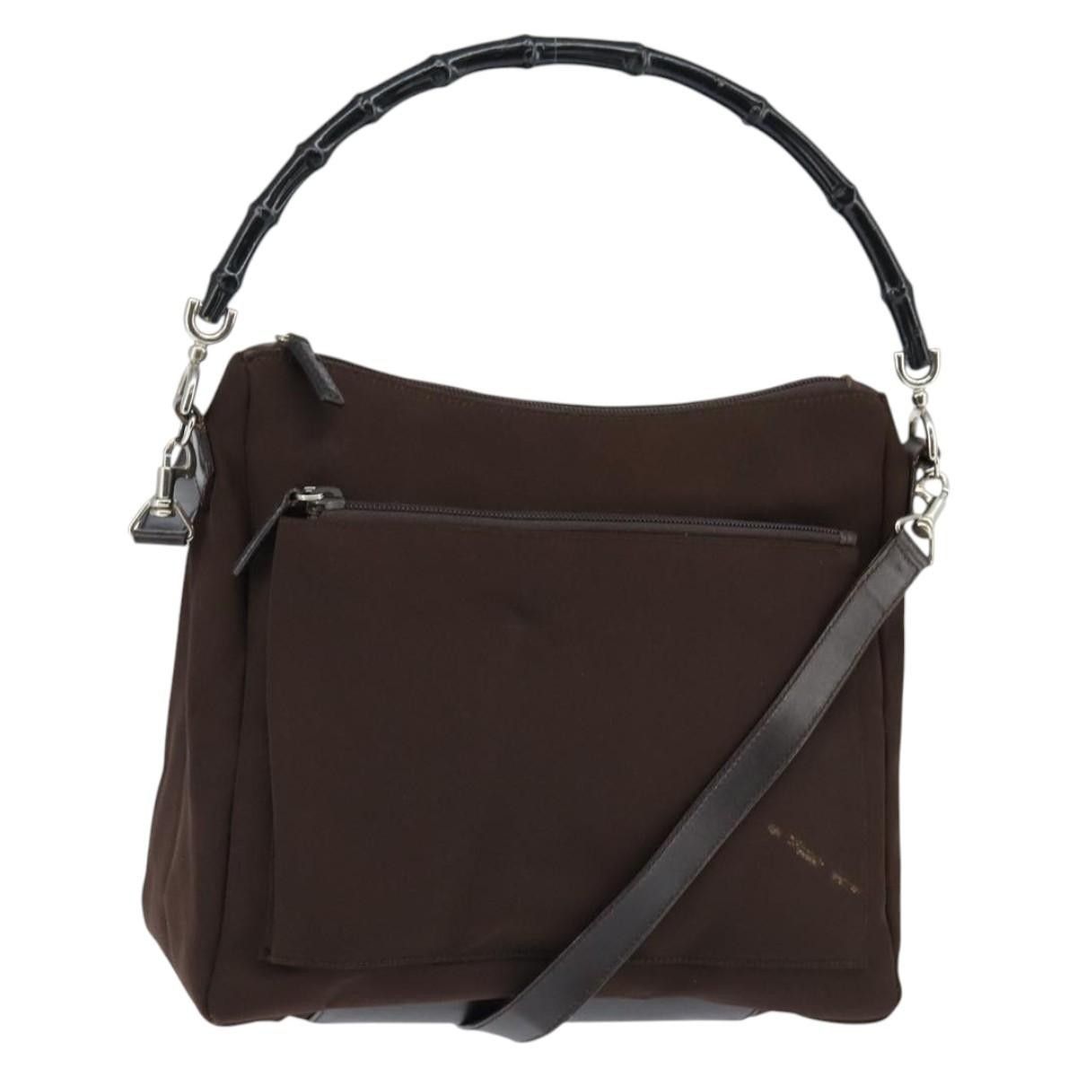 Gucci Gucci Vintage Bamboo Handle Bag Nylon Size ONE SIZE - 1 Thumbnail