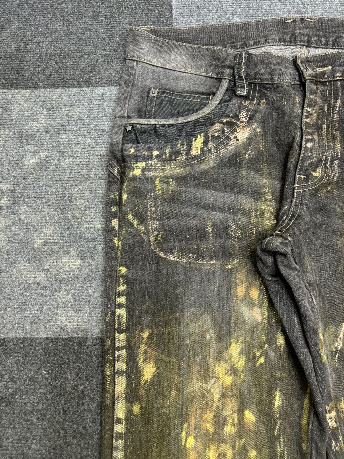 Japanese Brand 💥ONE ON GRAILED💥ARCHIVAL RARE PPFM CHAOS PAINT DENIM F457 Size US 32 / EU 48 - 4 Thumbnail