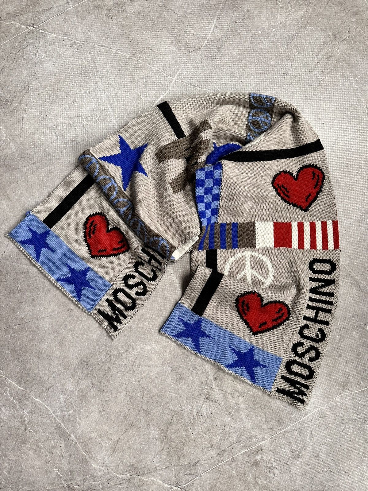 Moschino Wow😻 Vintage Scarf Moschino Wool Rare Japan IfSixWasNine Size ONE SIZE - 3 Thumbnail