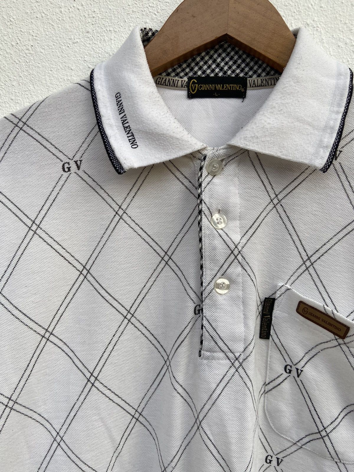Gianni Valentino 🔥 Vintage Gianni Valentino polo long sleeve full print Size US L / EU 52-54 / 3 - 4 Thumbnail