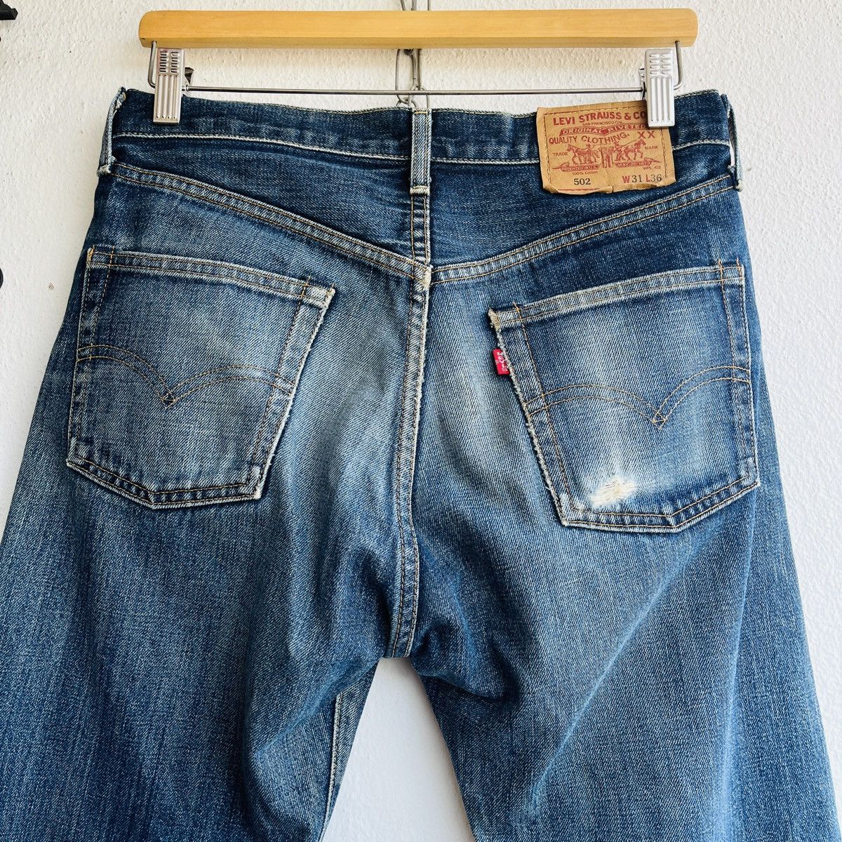 Levi's Vintage Clothing Vintage Levi's 502XX Big E Distressed Selvedge Jeans J22 Size US 31 - 25 Thumbnail