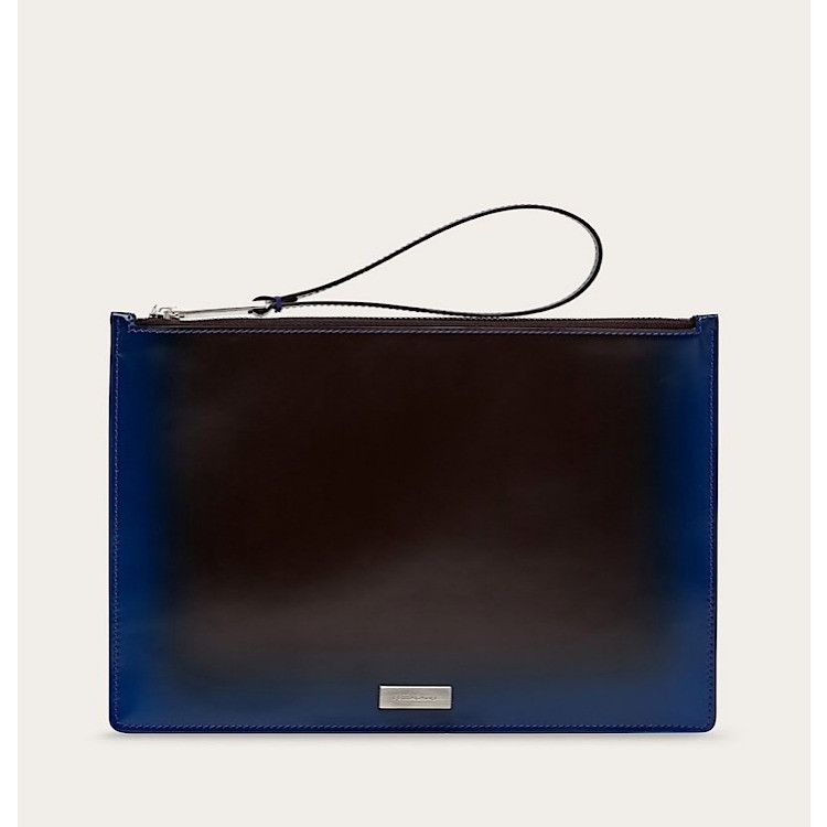 Salvatore Ferragamo o1s1rm0924 Size: OS / Pouch in Black/Royal Blue Size ONE SIZE - 1 Thumbnail