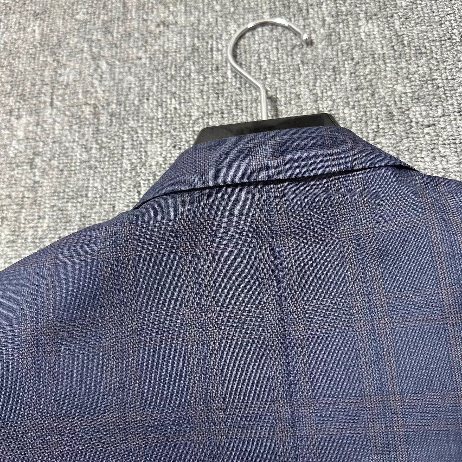 Dior Dior Midnight Blue Purple Tint Check Suit 46 Size 46R - 4 Thumbnail