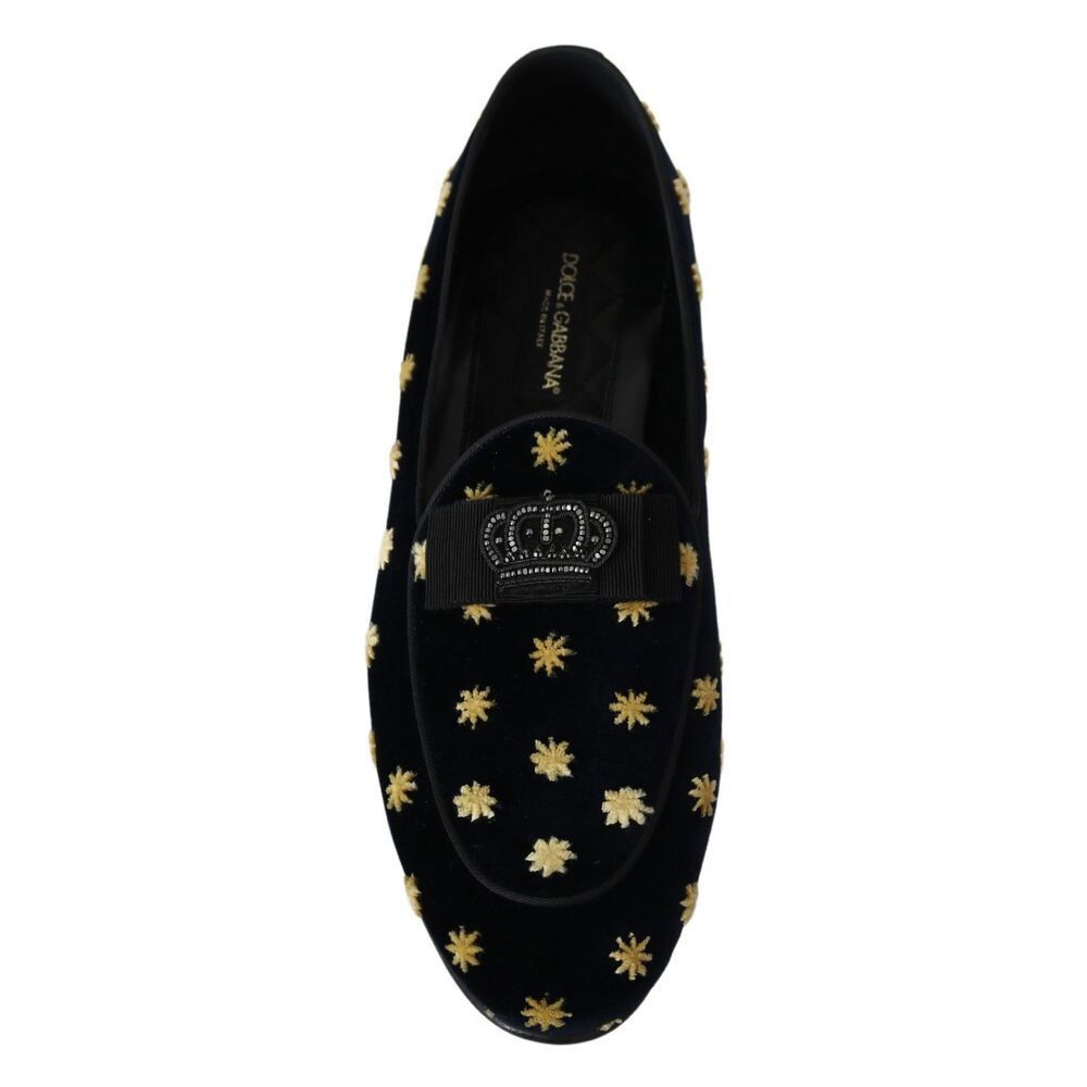 Dolce & Gabbana Dolce & Gabbana Elegant Velvet Crown Embroidery Loafers Size US 6 / EU 39 - 5 Thumbnail