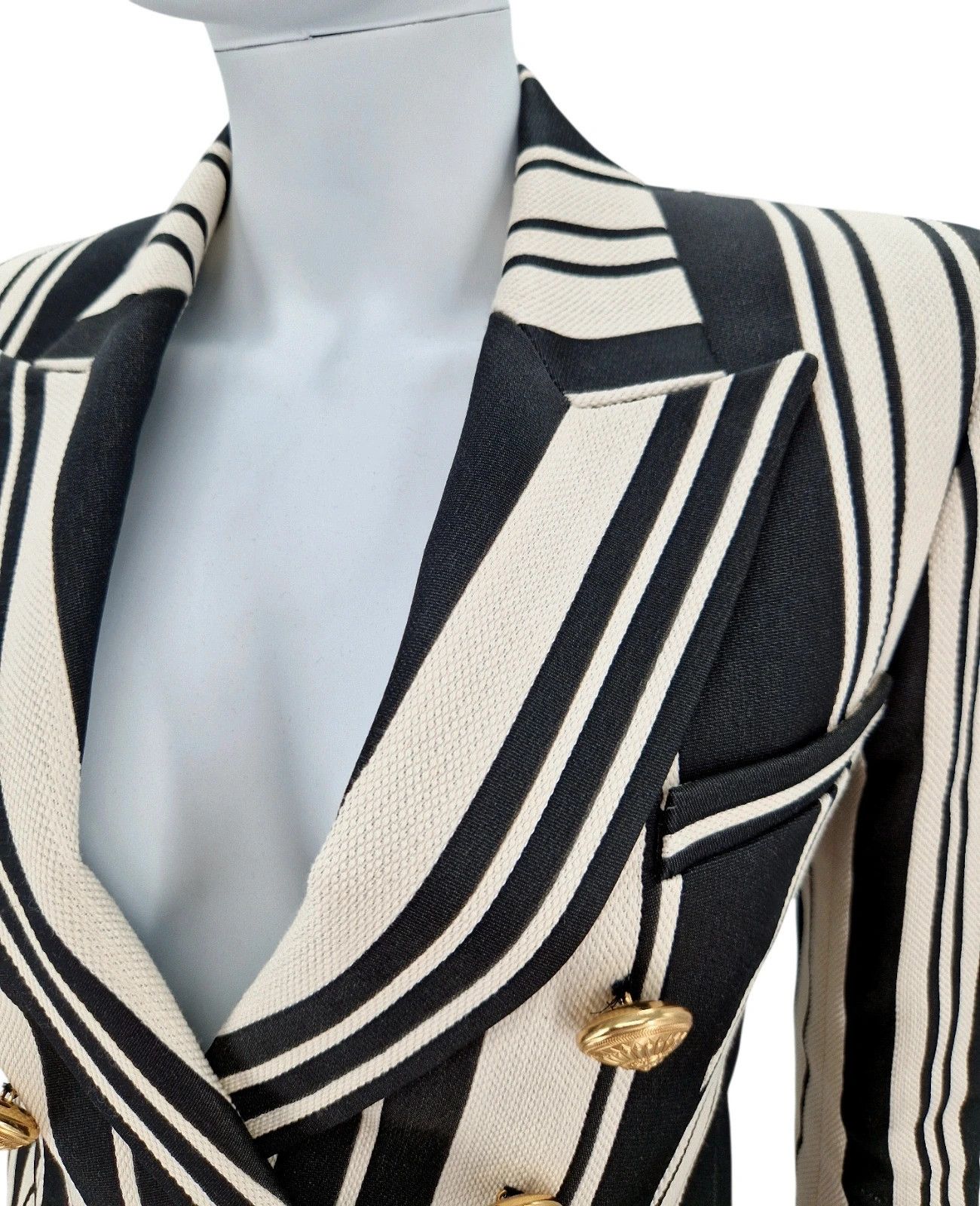 Balmain Balmain Double-Breasted Striped Blazer Size M / US 6-8 / IT 42-44 - 11 Thumbnail