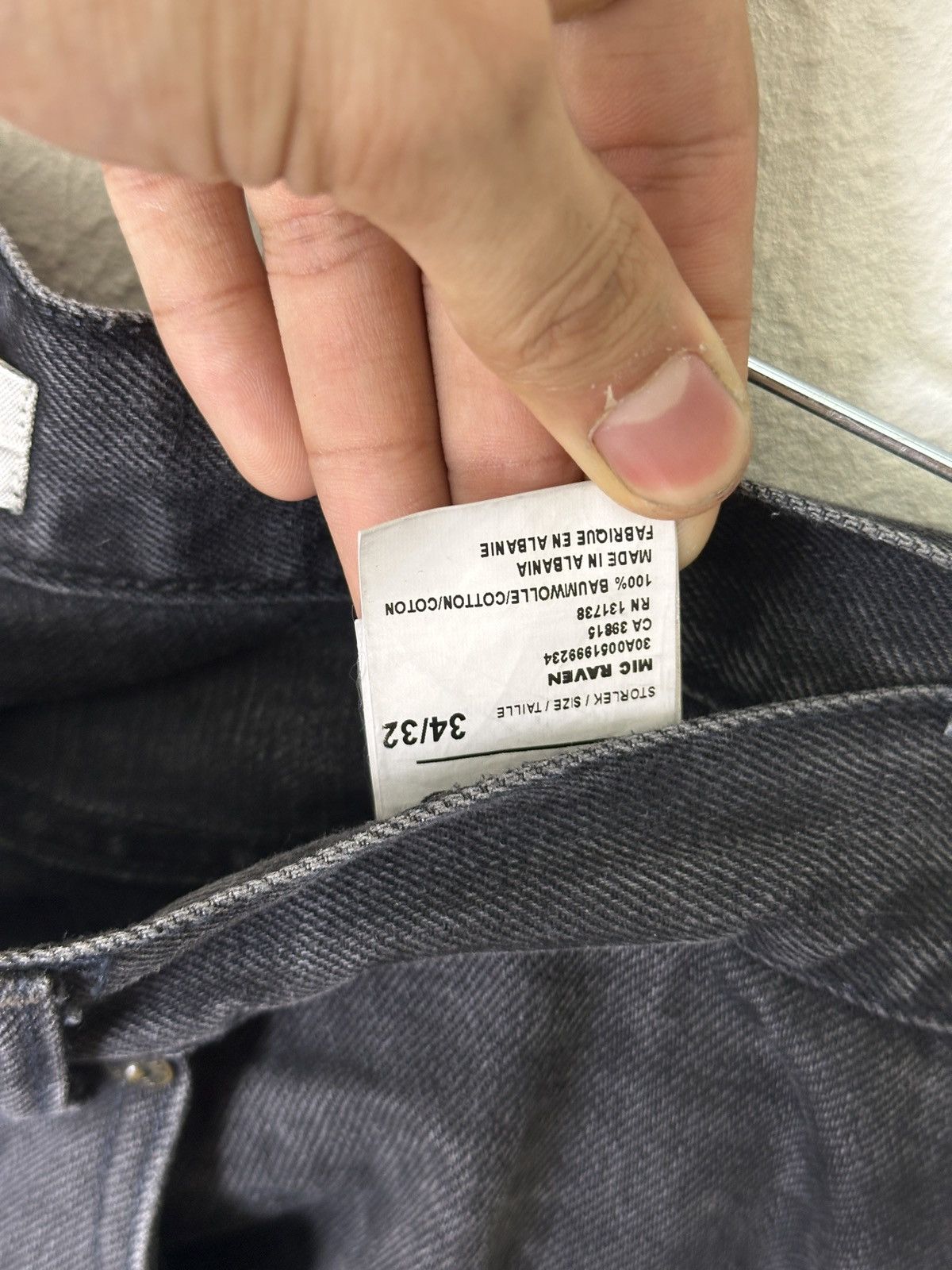 Acne Studios Black/Grey Washed Mic Raven Straight Jeans Size US 32 / EU 48 - 3 Thumbnail