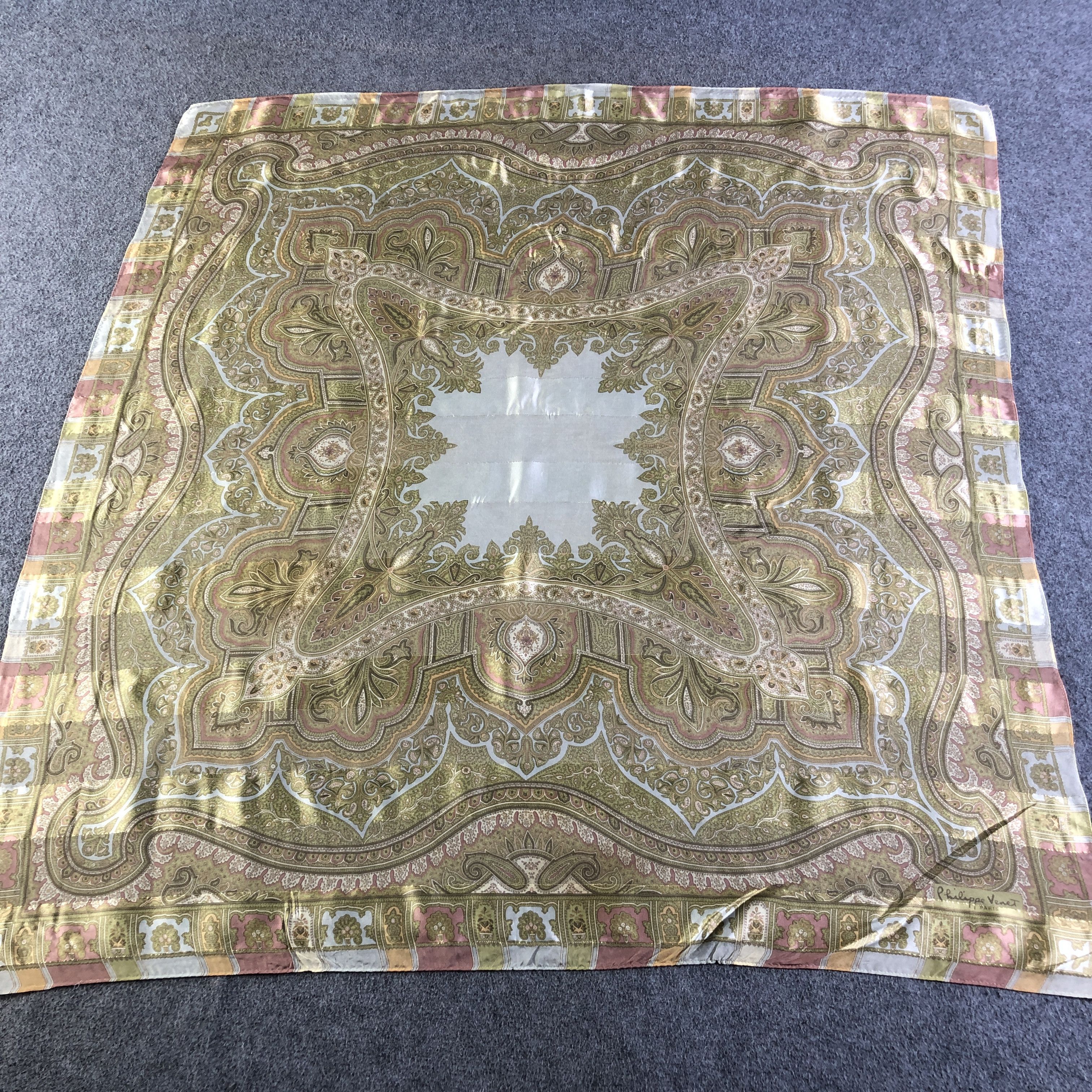 Vintage Philippe V Paisley Luxury Silk Scarf M1033 Size ONE SIZE - 2 Thumbnail