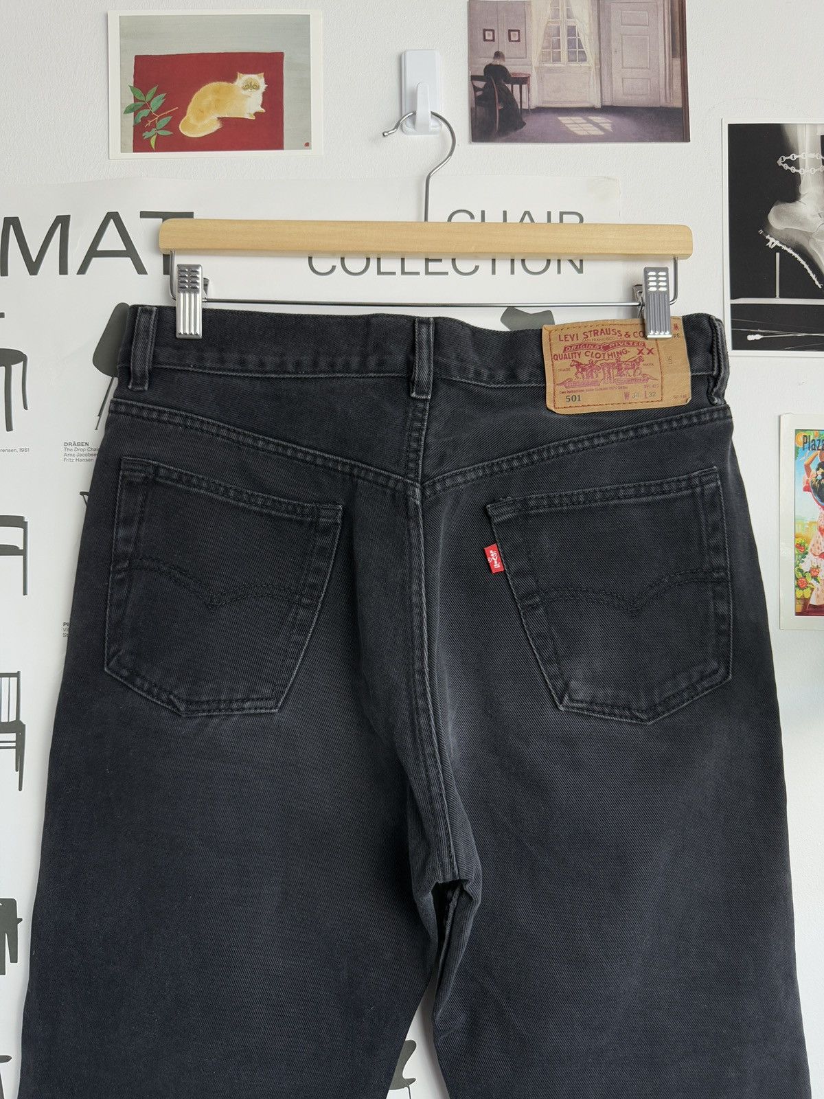 Levi's × Levi's Vintage Clothing Vintage 90s Levi’s 501 made in usa black denim pants 34x32 Size US 34 / EU 50 - 3 Thumbnail