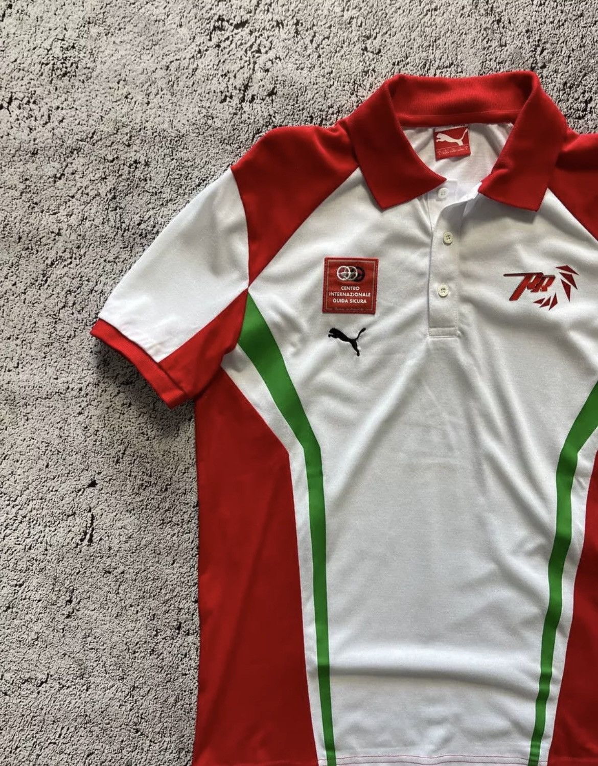 Puma × Vintage Puma Polo Shirt Centro Internazionale Guida Sicura PR Rare Size US L / EU 52-54 / 3 - 3 Thumbnail