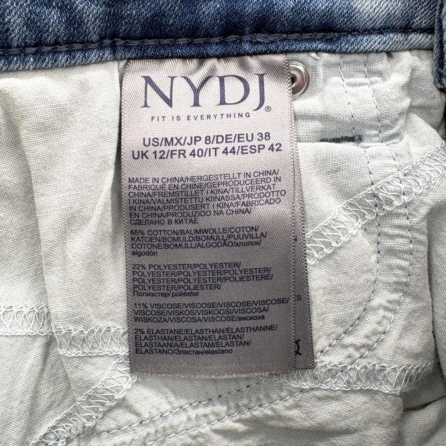 NYDJ NYDJ Womens Bootcut Jeans 8 Blue Medium Wash Mid Rise Stretch Shaping Size 30" / US 8 / IT 44 - 4 Thumbnail