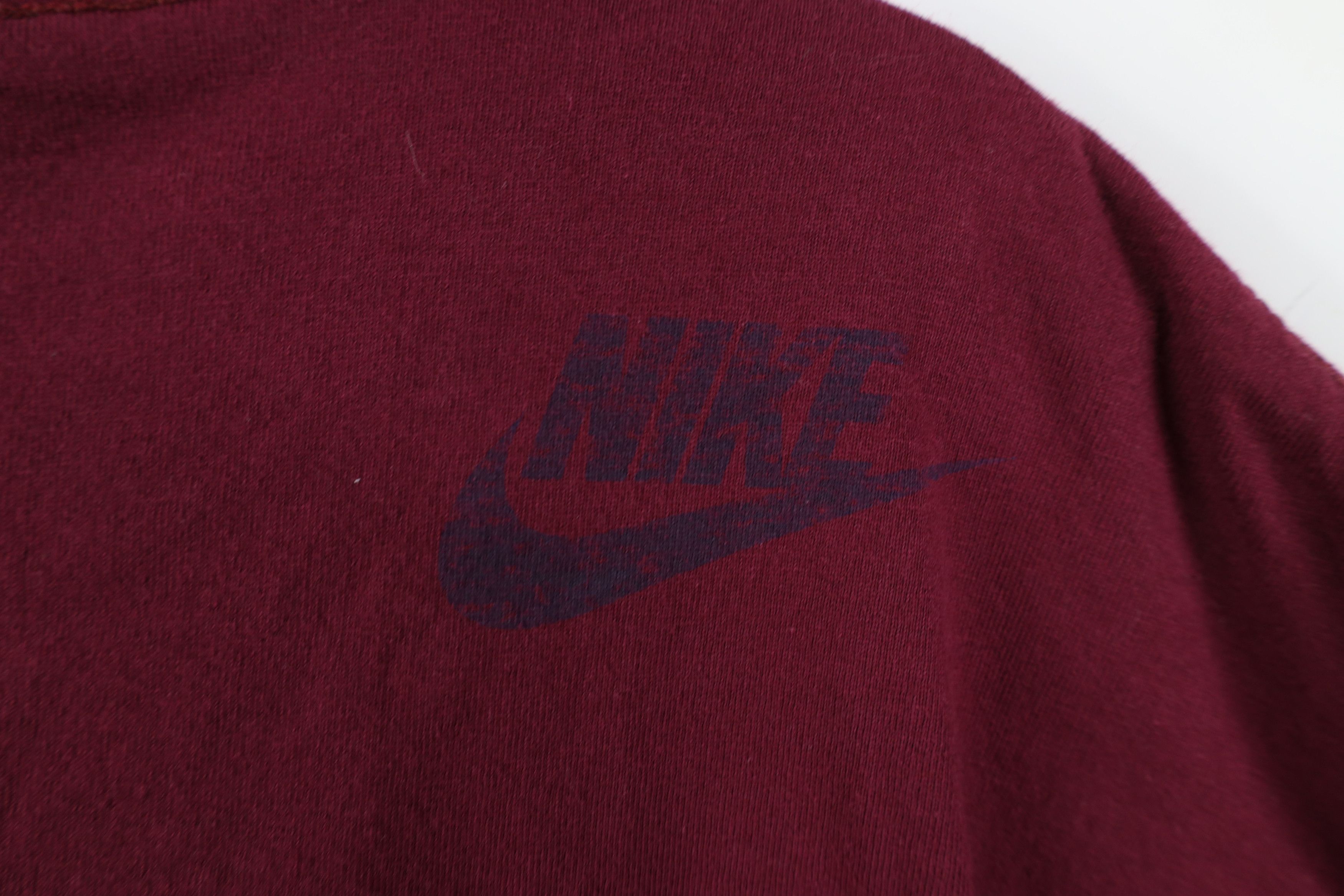 Nike Vintage Y2K Nike Scott Big Center Swoosh T-Shirt Burgundy Size US XL / EU 56 / 4 - 10 Thumbnail
