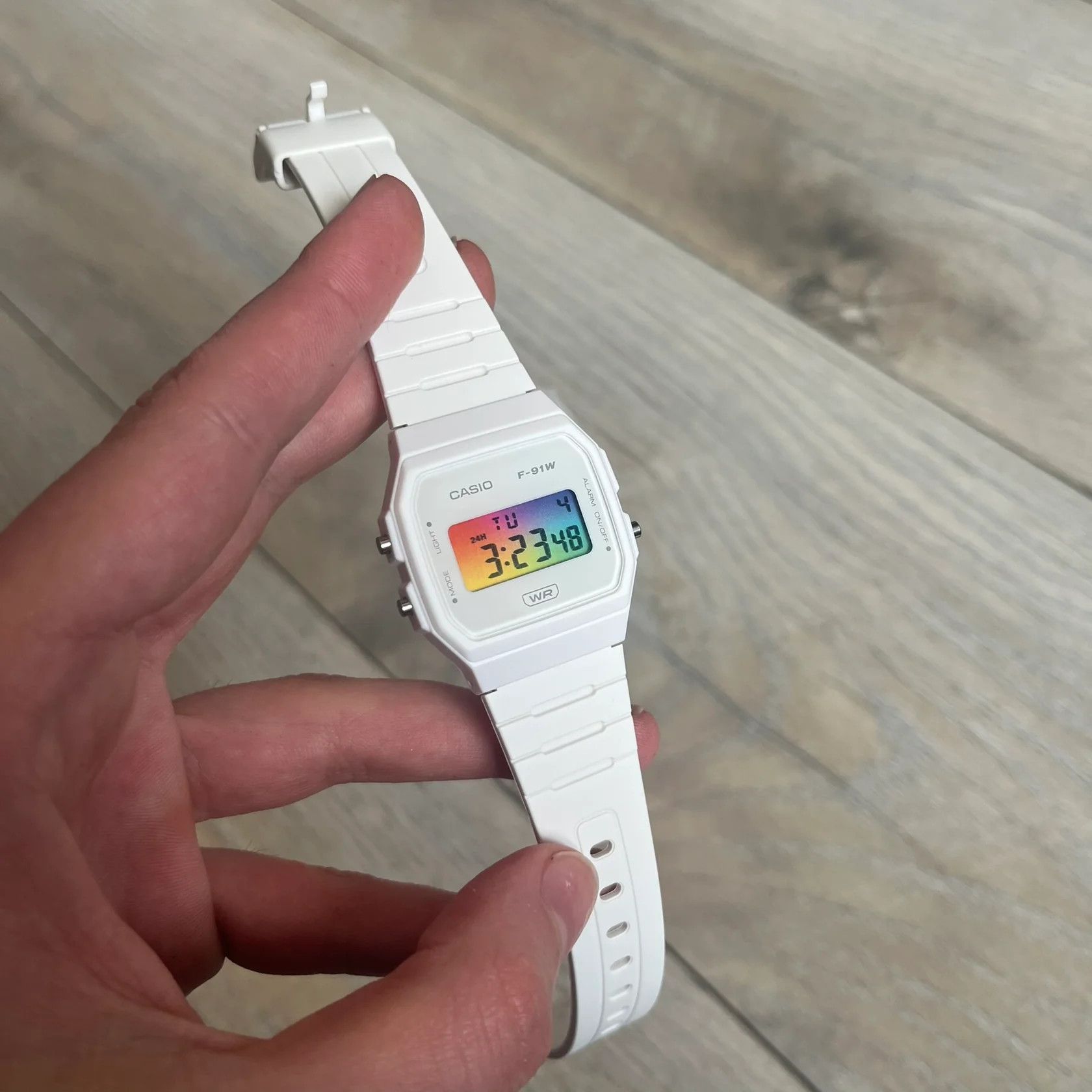 Casio Casio F-91W "Light Prism" Gradient & White Digital Watch Size ONE SIZE - 3 Thumbnail