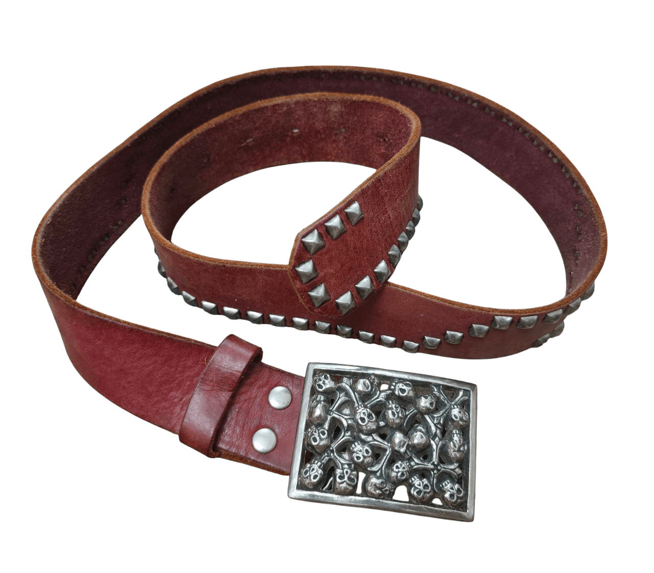 KARA 💥LAST CALL💥 KARA Skull Punk Studded Leather Belt Size ONE SIZE - 1 Thumbnail
