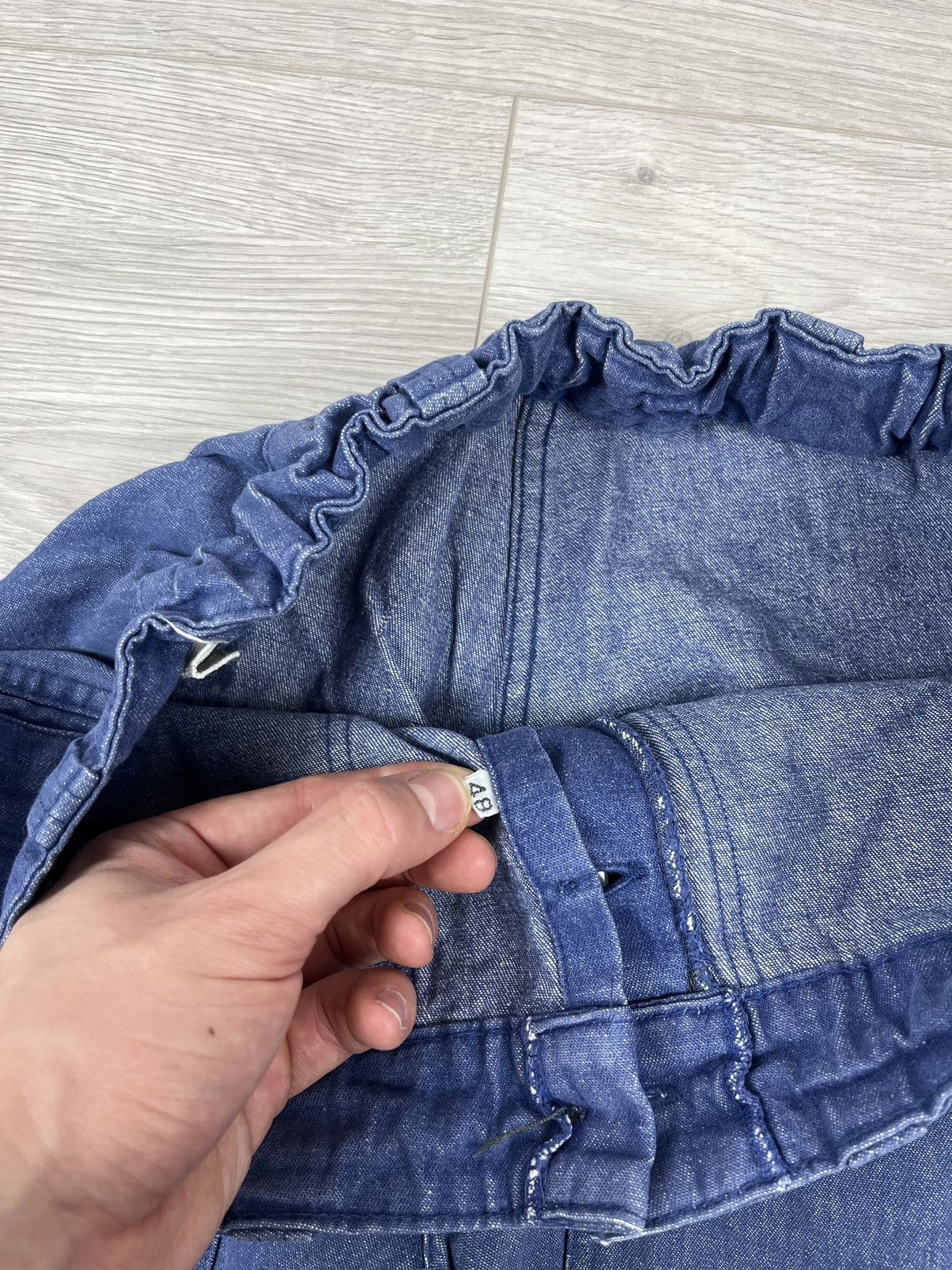 Le Laboureur Le Laboureur Vintage Blue Distressed Fade French Work Pants Size US 31 - 9 Thumbnail