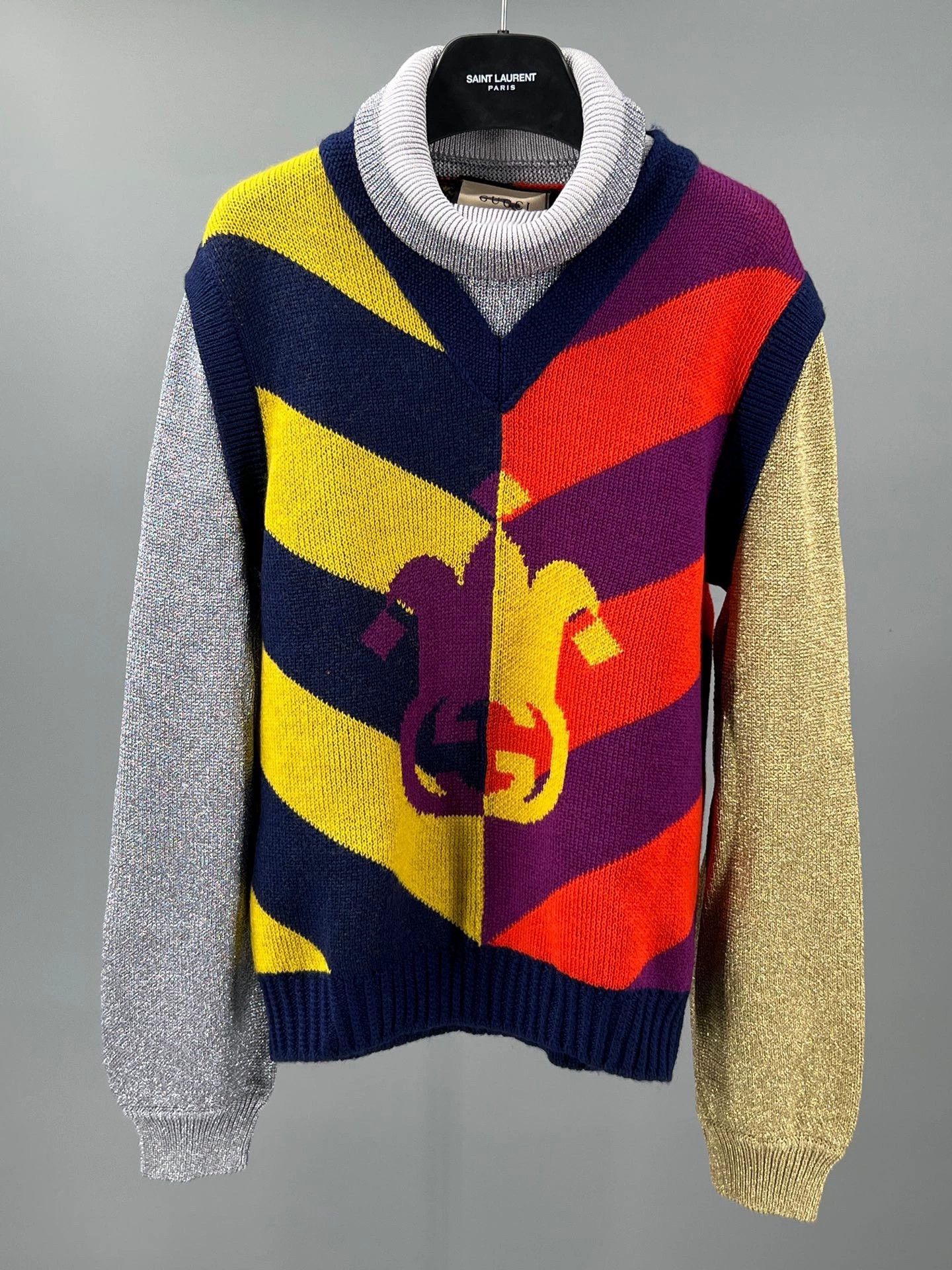 colorful wool pullover knit by gucci