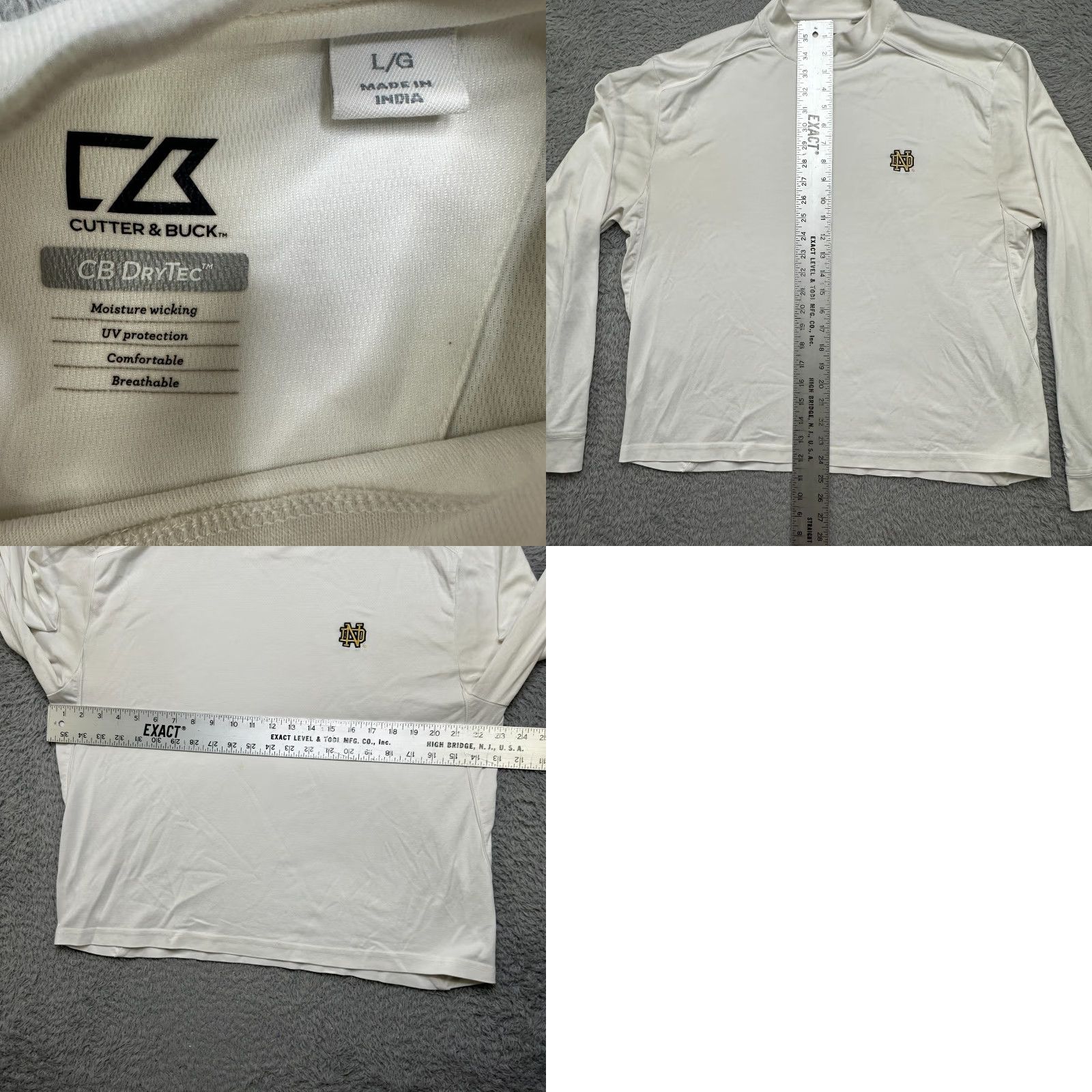 Cutter & Buck Nike Notre Dame Long Sleeve Shirt Mens L White Cutter & Buck 90s Aspen Mountains Winter Nature T-Shirt Men L White Size US L / EU 52-54 / 3 - 8 Thumbnail