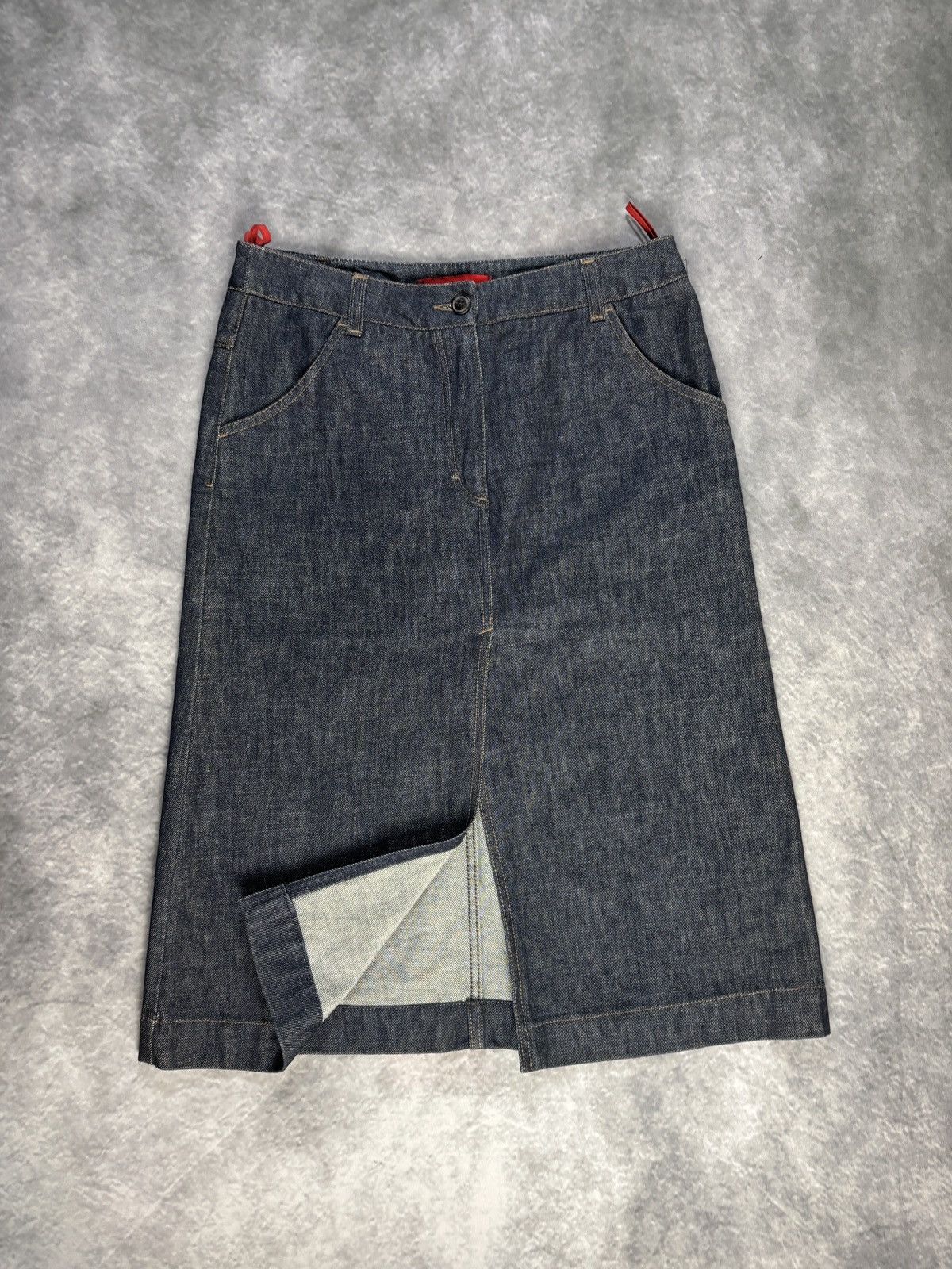 Prada × Vintage 2000s Prada Sport Vintage Prada Denim Maxi Skirt 1990s Long Size 28" / US 6 / IT 42 - 2 Thumbnail