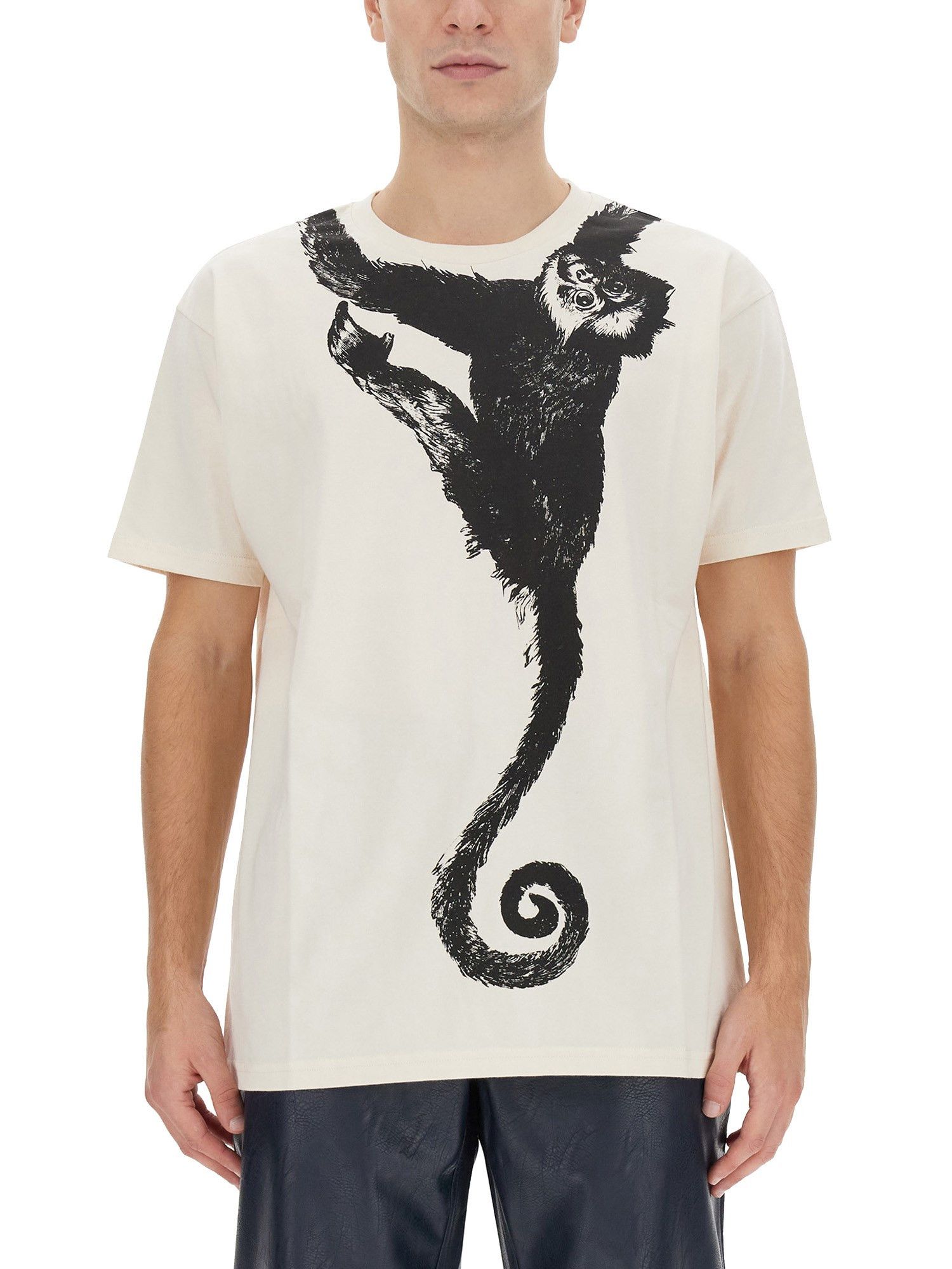 Vivienne Westwood o1f1d3z0525 Monkey Classic T-Shirt in White Size US XL / EU 56 / 4 - 1 Thumbnail