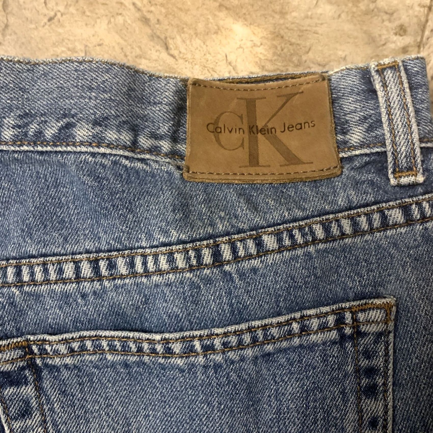 Calvin Klein VINTAGE Calvin Klein Jeans Size 14 High Rise Mom Blue Stone Wash 35x26.5 Women's Denim 80s 90s Retro Pockets Size 36" / US 14 / IT 50 - 7 Thumbnail
