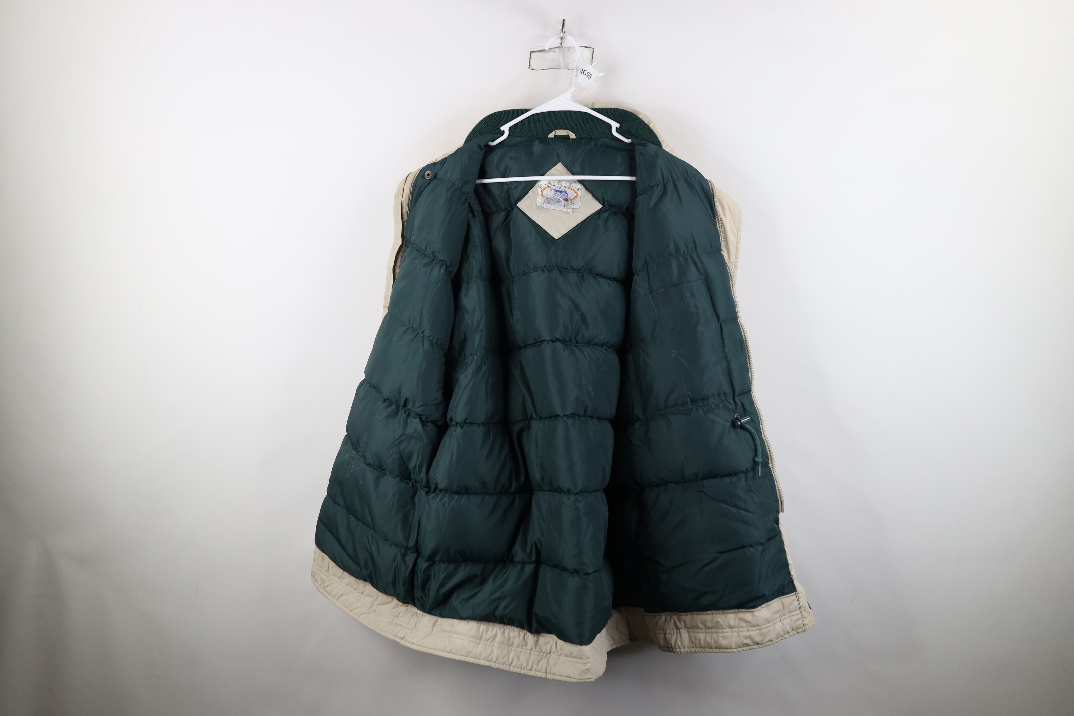 Vintage Vintage 90s Streetwear Down Insulated Puffer Jacket Beige Size US XL / EU 56 / 4 - 11 Thumbnail