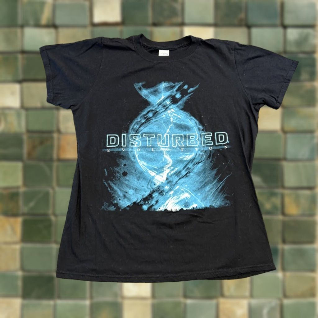 Gildan VINTAGE Disturbed 2019 Evolution Tour T Shirt Men’s M Black Graphic Tour Dates Mens Size US M / EU 48-50 / 2 - 1 Thumbnail