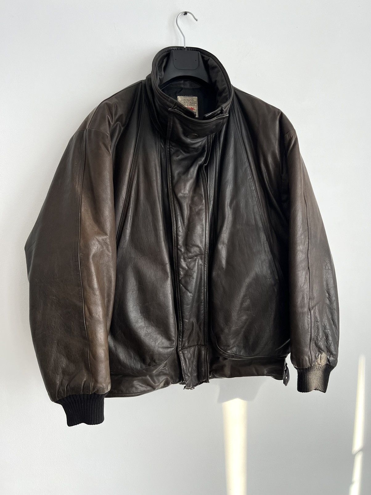 Marithe + Francois Girbaud 🔥1980s Marithe Francois Girbaud Leather Down Aviation Bomber Size US XL / EU 56 / 4 - 2 Thumbnail