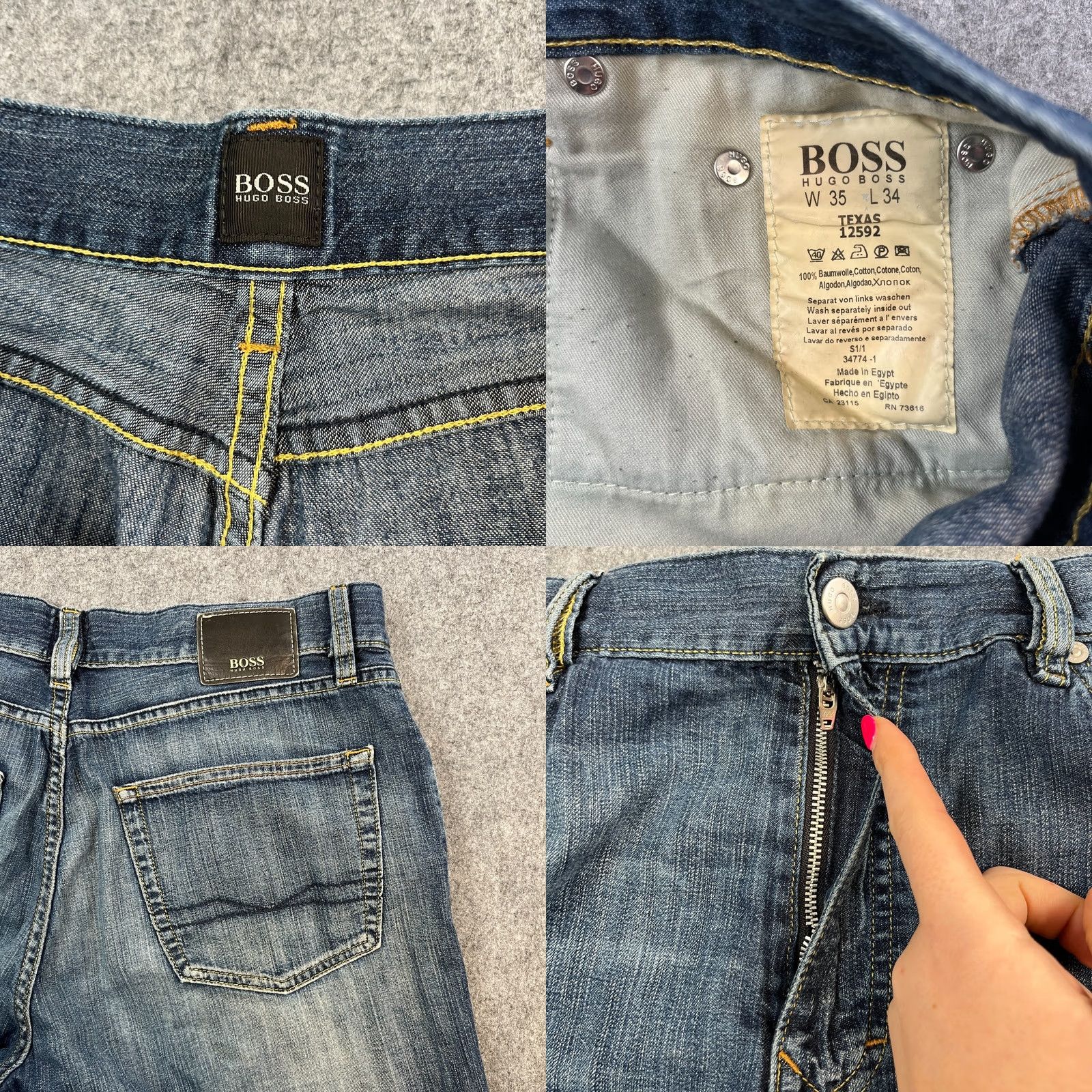 Hugo Boss HUGO BOSS Jeans Relaxed Straight 34 32 Mid Wash Blue Whiskers Vintage Mens Clothing Jeans 5-Pocket Design Regular Size XS-Not Applicable Size US 34 / EU 50 - 8 Thumbnail