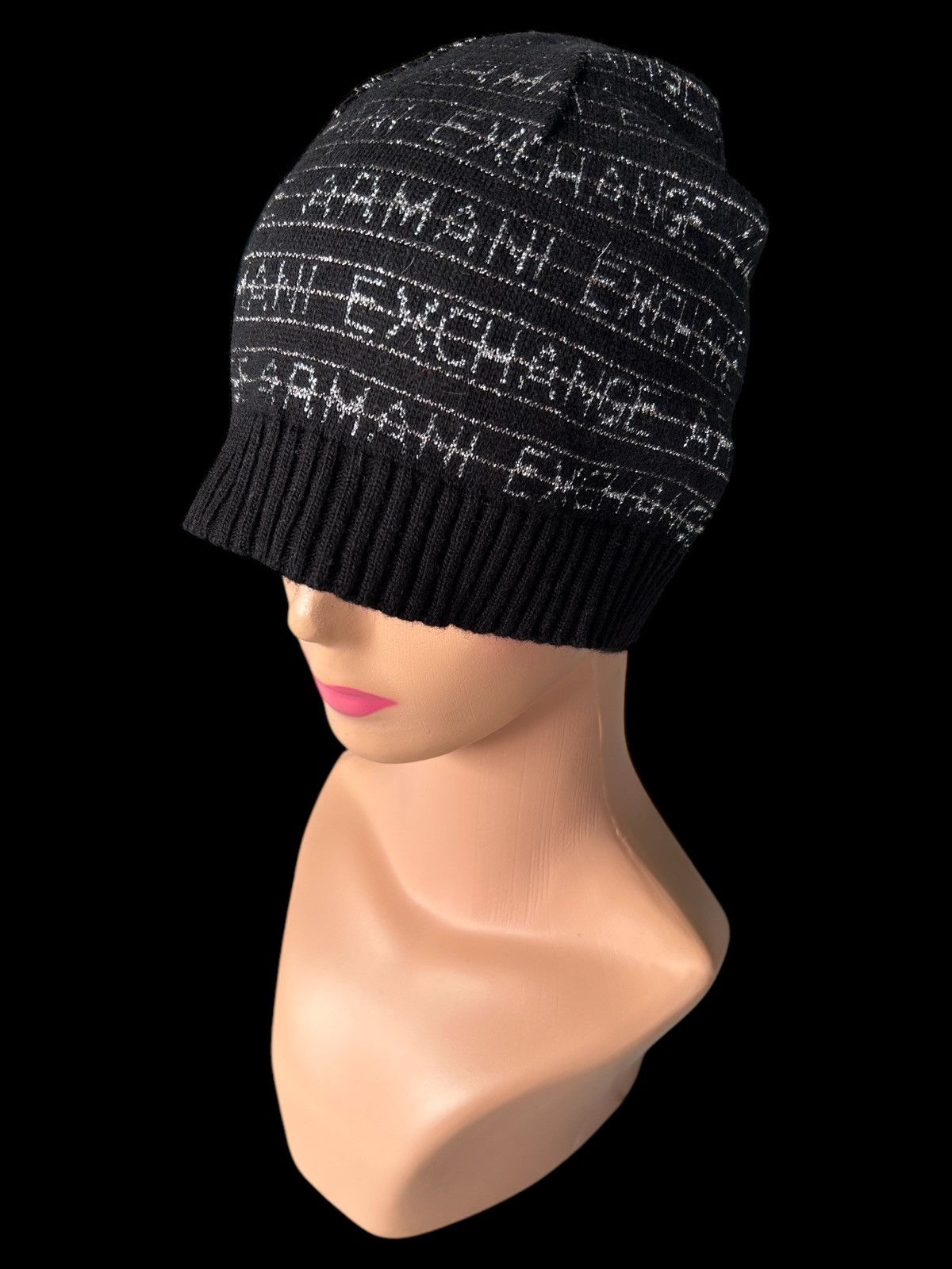 Armani × Armani Exchange × Vintage Armani Exchange Full Print Beanie Hats Size ONE SIZE - 1 Thumbnail