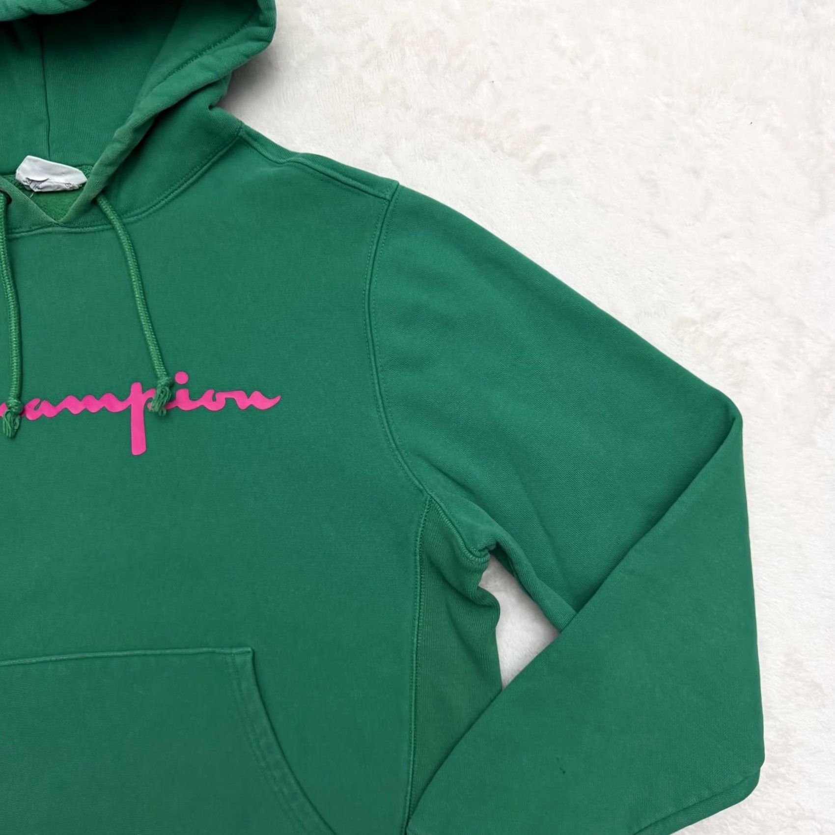 Champion Champion Reverse Weave Hoodie Mens M Green Logo Pullover Sports Graphic Print Regular Fleece Cotton Polyester Size US M / EU 48-50 / 2 - 3 Thumbnail