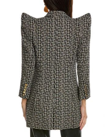 Balmain o1y0525 Blazer in Black/White Size XS / US 0-2 / IT 36-38 - 2 Thumbnail